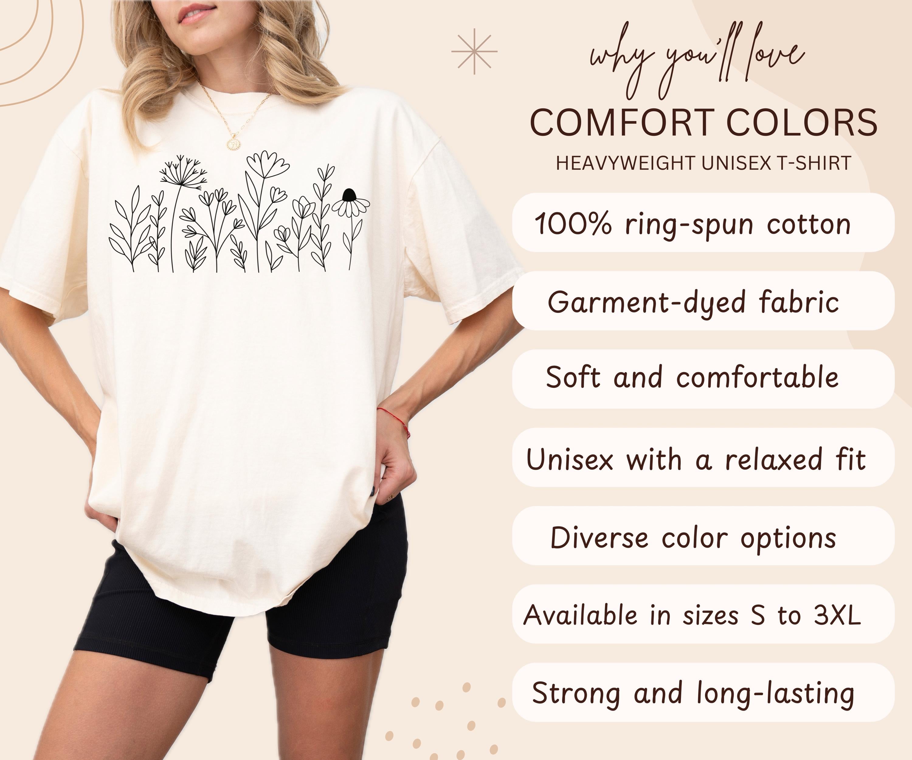 Comfort Colors® Wildflower Shirt Floral Cottagecore Shirt Botanical Shirt Womens Flower Shirt Nature Shirt Wildflower Tshirt Wild Flower Tee