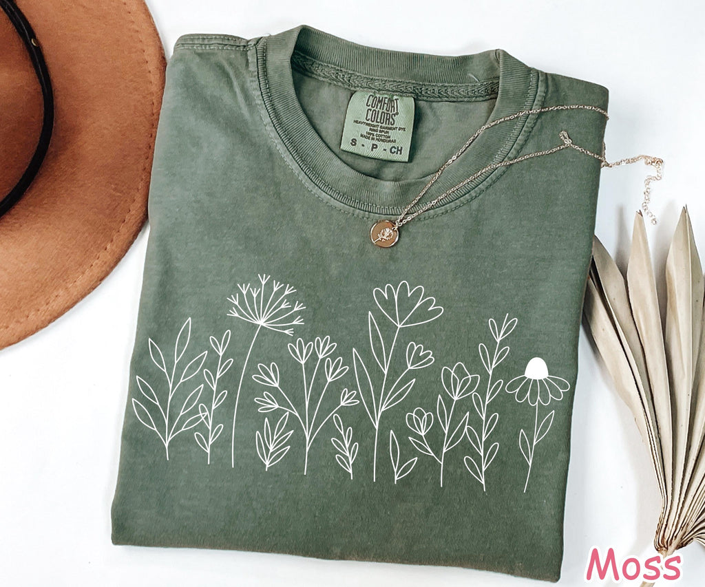 Comfort Colors® Wildflower Shirt Floral Cottagecore Shirt Botanical Shirt Womens Flower Shirt Nature Shirt Wildflower Tshirt Wild Flower Tee