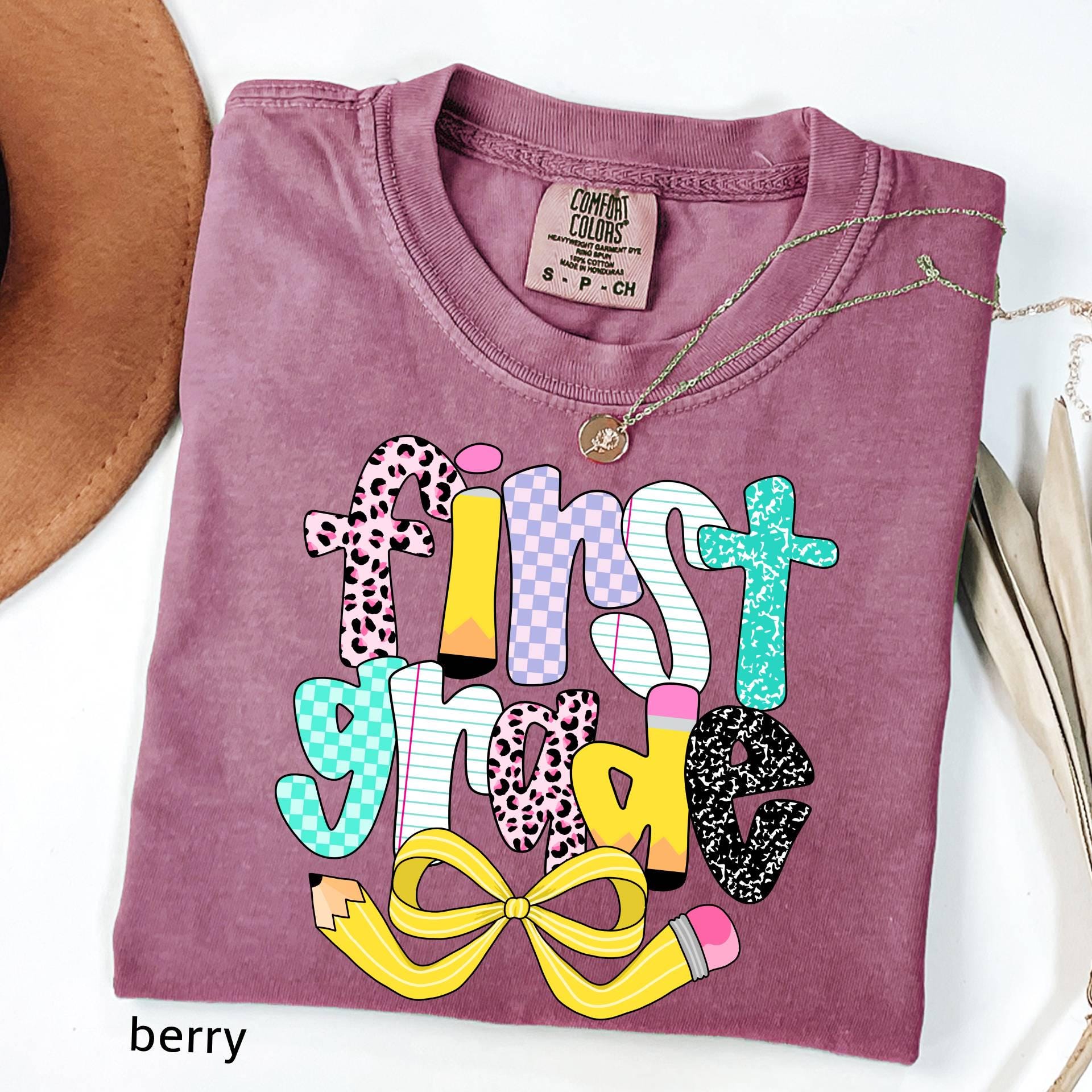 Personalized First Grade Teacher Comfort Colors Shirt