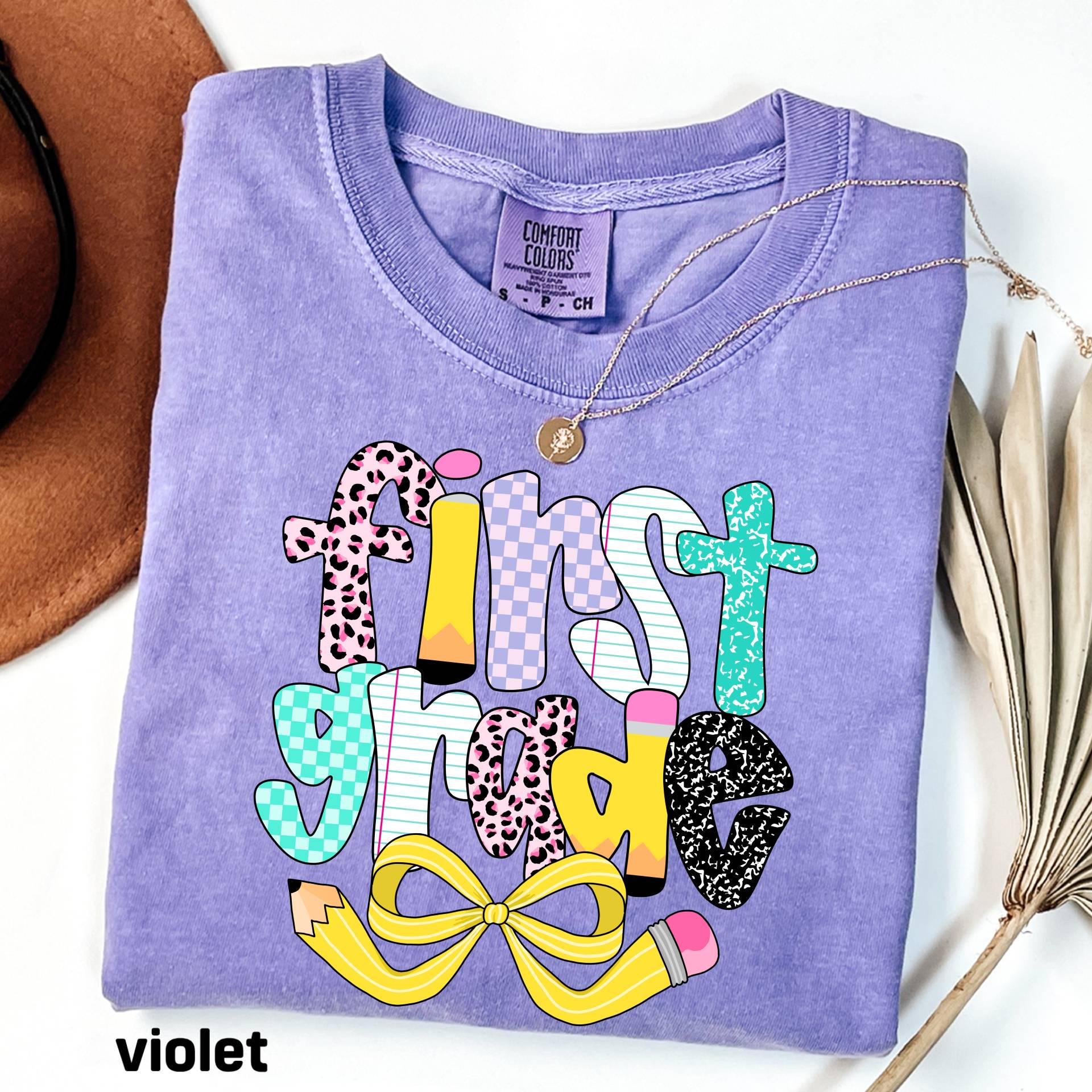 Personalized First Grade Teacher Comfort Colors Shirt