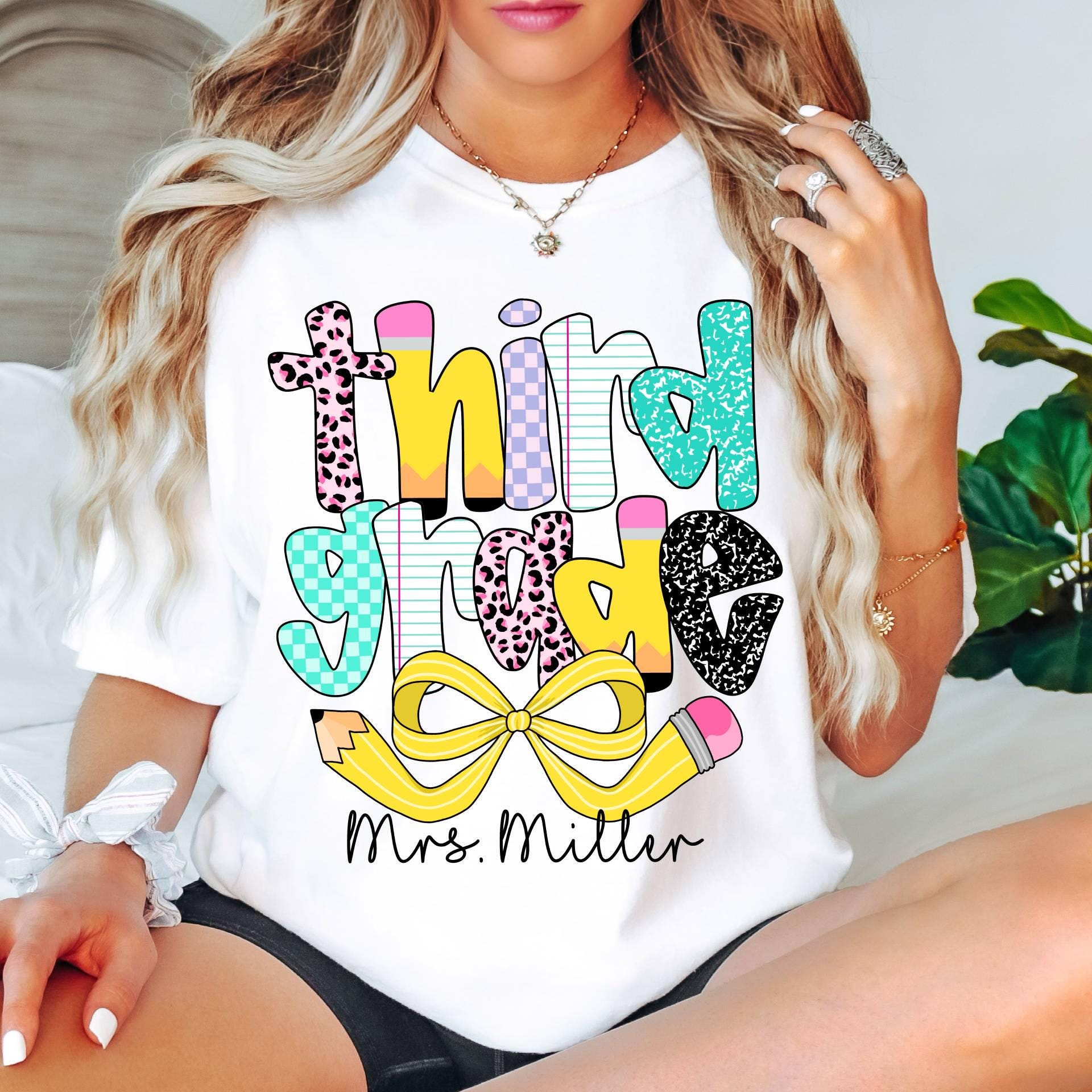 Personalized Third Grade Teacher Comfort Colors Shirt