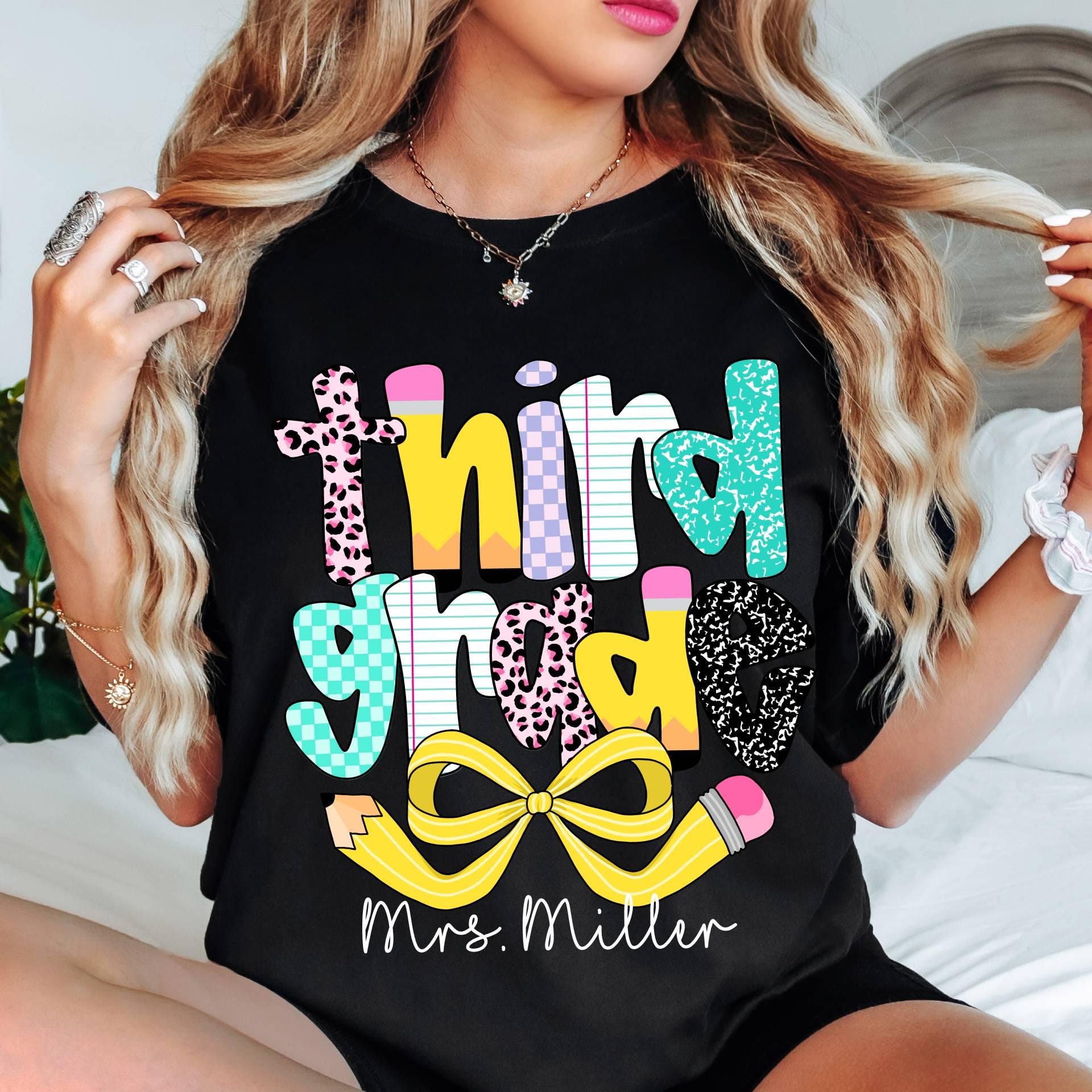 Personalized Third Grade Teacher Comfort Colors Shirt