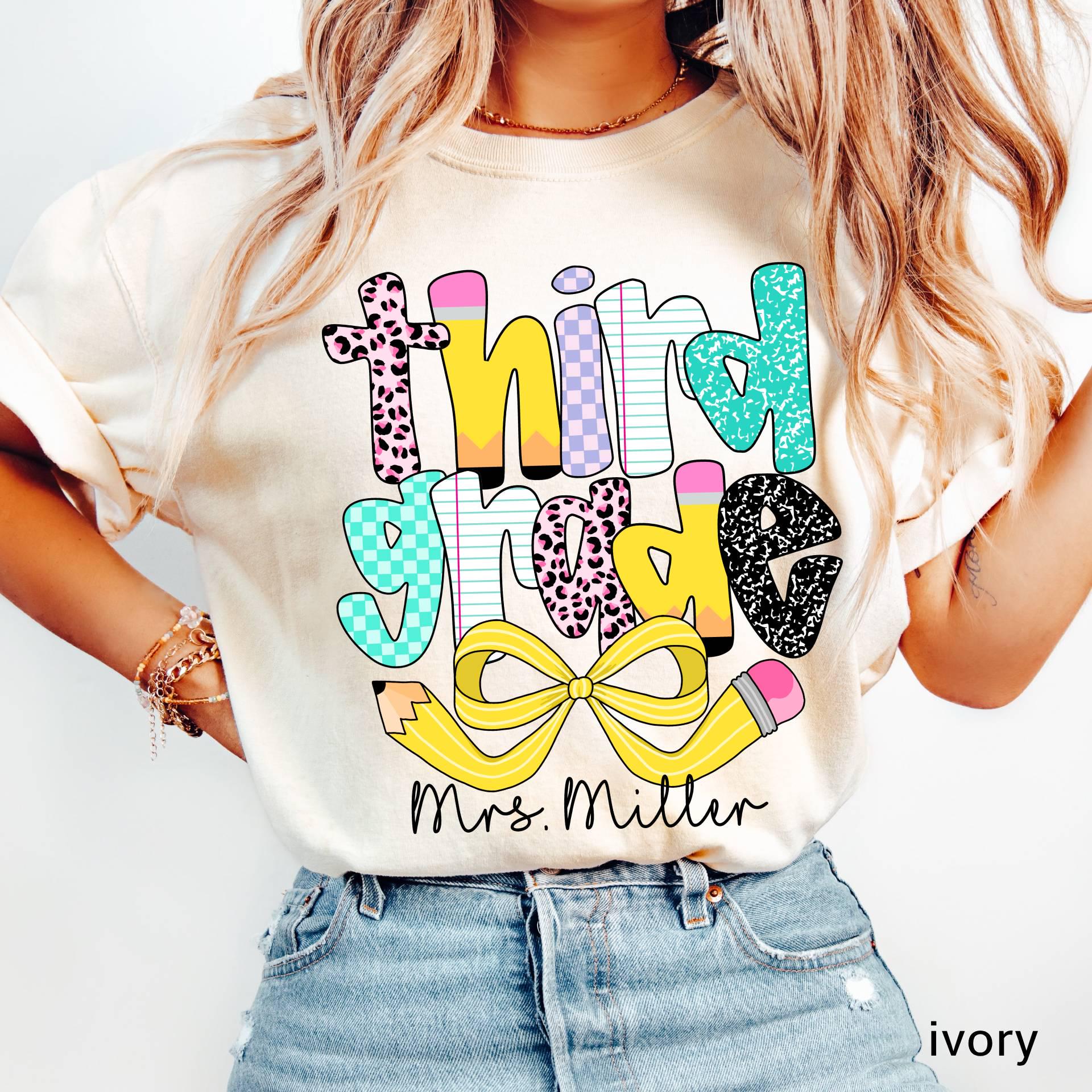 Personalized Third Grade Teacher Comfort Colors Shirt