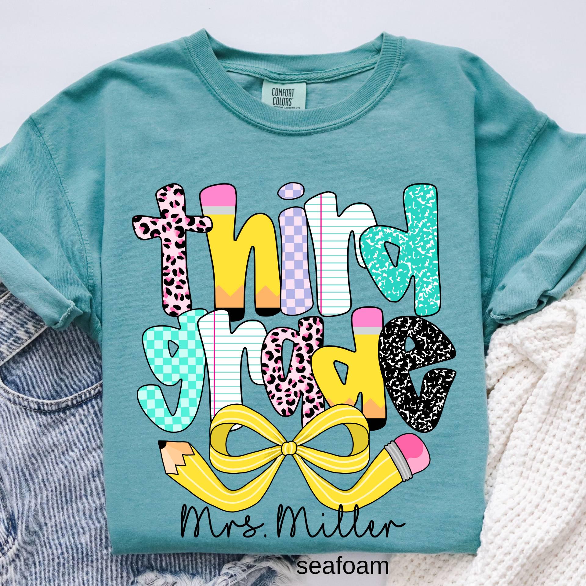 Personalized Third Grade Teacher Comfort Colors Shirt