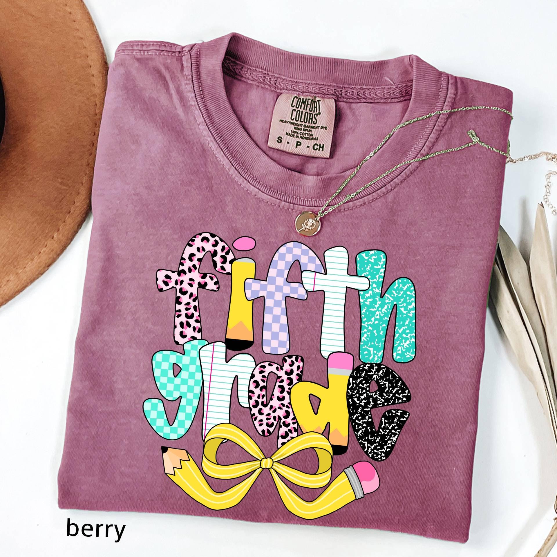 Comfort Colors Custom Fifth Grade Teacher Shirt, Back to School Tee