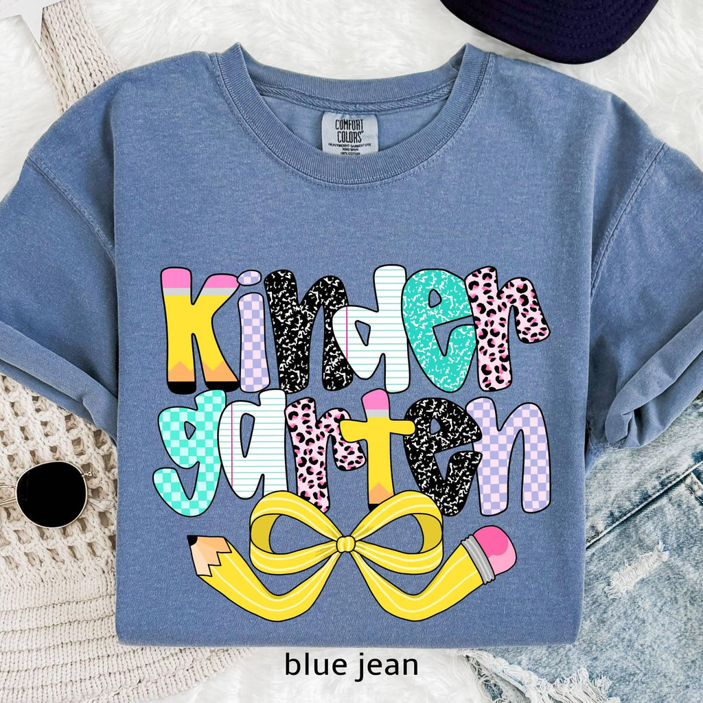 Personalized Kindergarten Teacher Shirt, Comfort Colors Back to School Tee