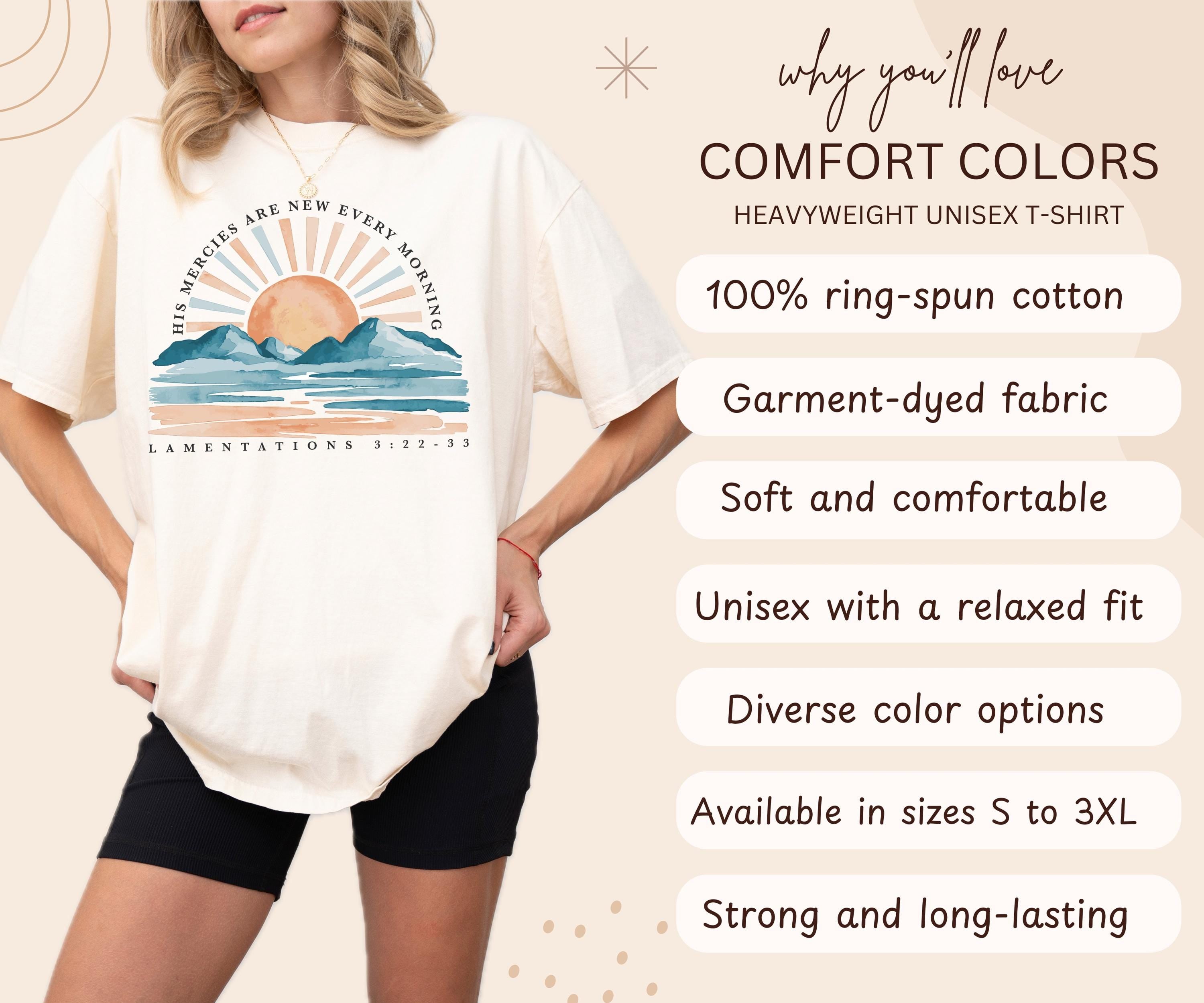 Comfort Colors® Christian Shirt, Inspirational Bible Verse Tee Women Religious Shirt Faith Shirt His Mercies Are New Every Morning Jesus Tee