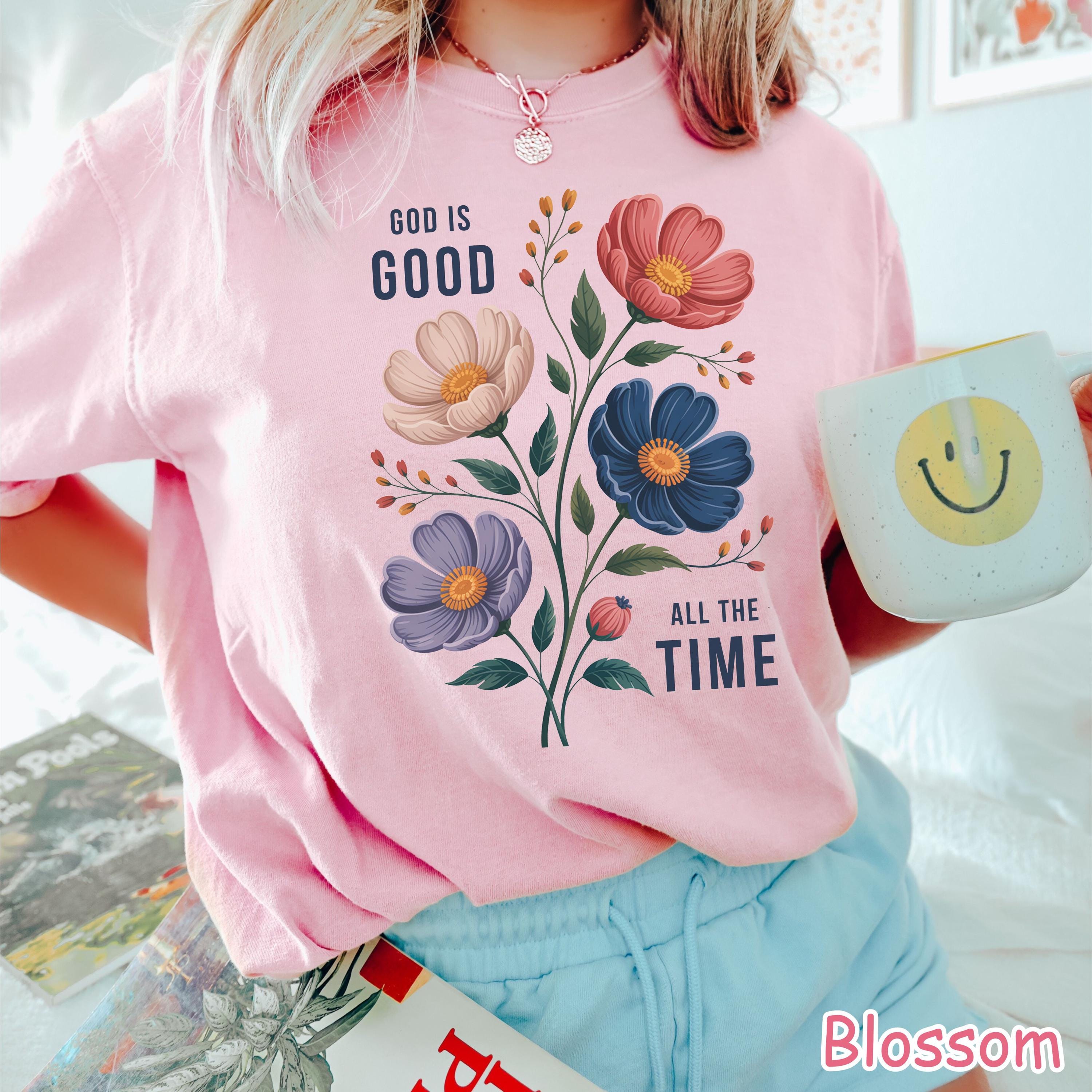 Comfort Colors® God Is Good Shirt, Floral Christian Shirt, Faith Based T-Shirt, Religious Shirt, Bible Verse Shirt, Christian Gift for Women
