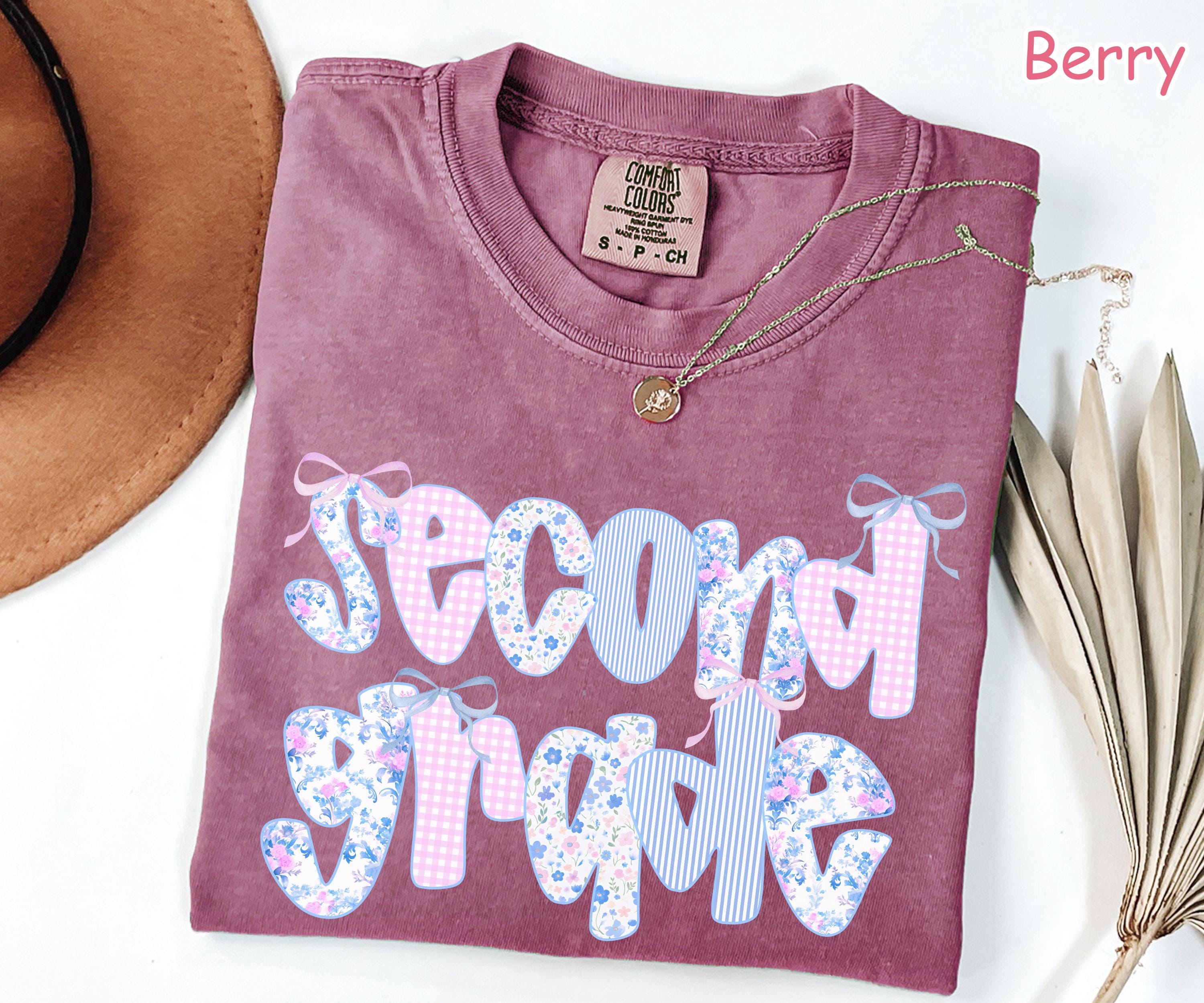 Comfort Colors® Second Grade Teacher Shirt, Coquette Bow 2nd Grade Teacher Shirt, Back to School Shirt, Elementary School, Cute Teacher Gift