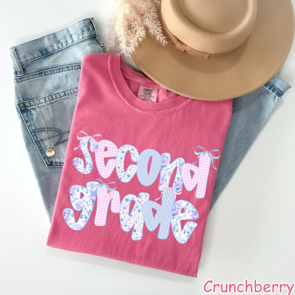 Comfort Colors® Second Grade Teacher Shirt, Coquette Bow 2nd Grade Teacher Shirt, Back to School Shirt, Elementary School, Cute Teacher Gift