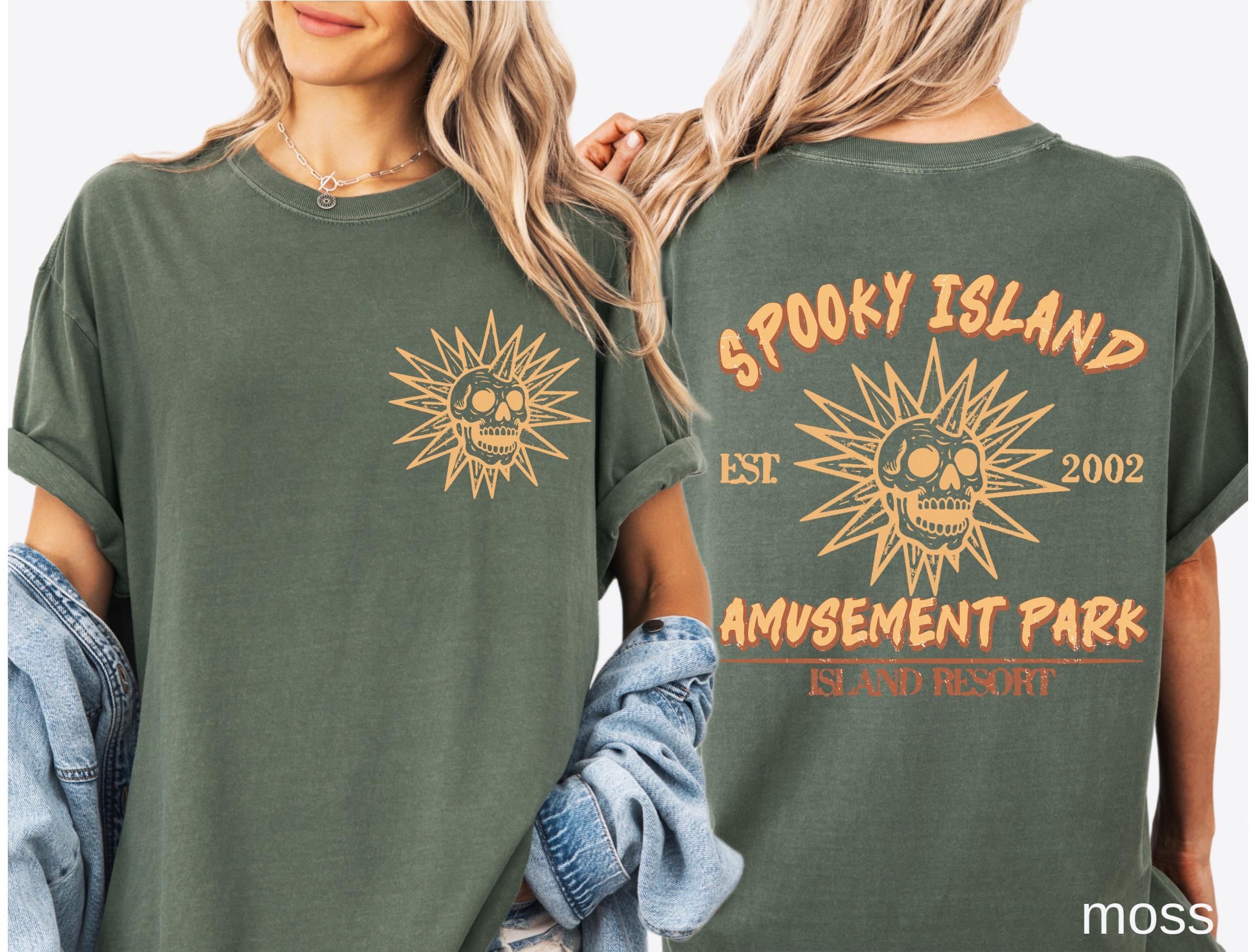 Comfort Colors© Spooky Island Shirt, Retro Summer Disco Skull Shirt, Nostalgia dark humor tee