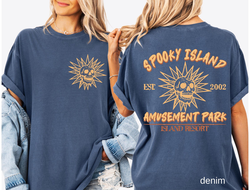 Comfort Colors© Spooky Island Shirt, Retro Summer Disco Skull Shirt, Nostalgia dark humor tee