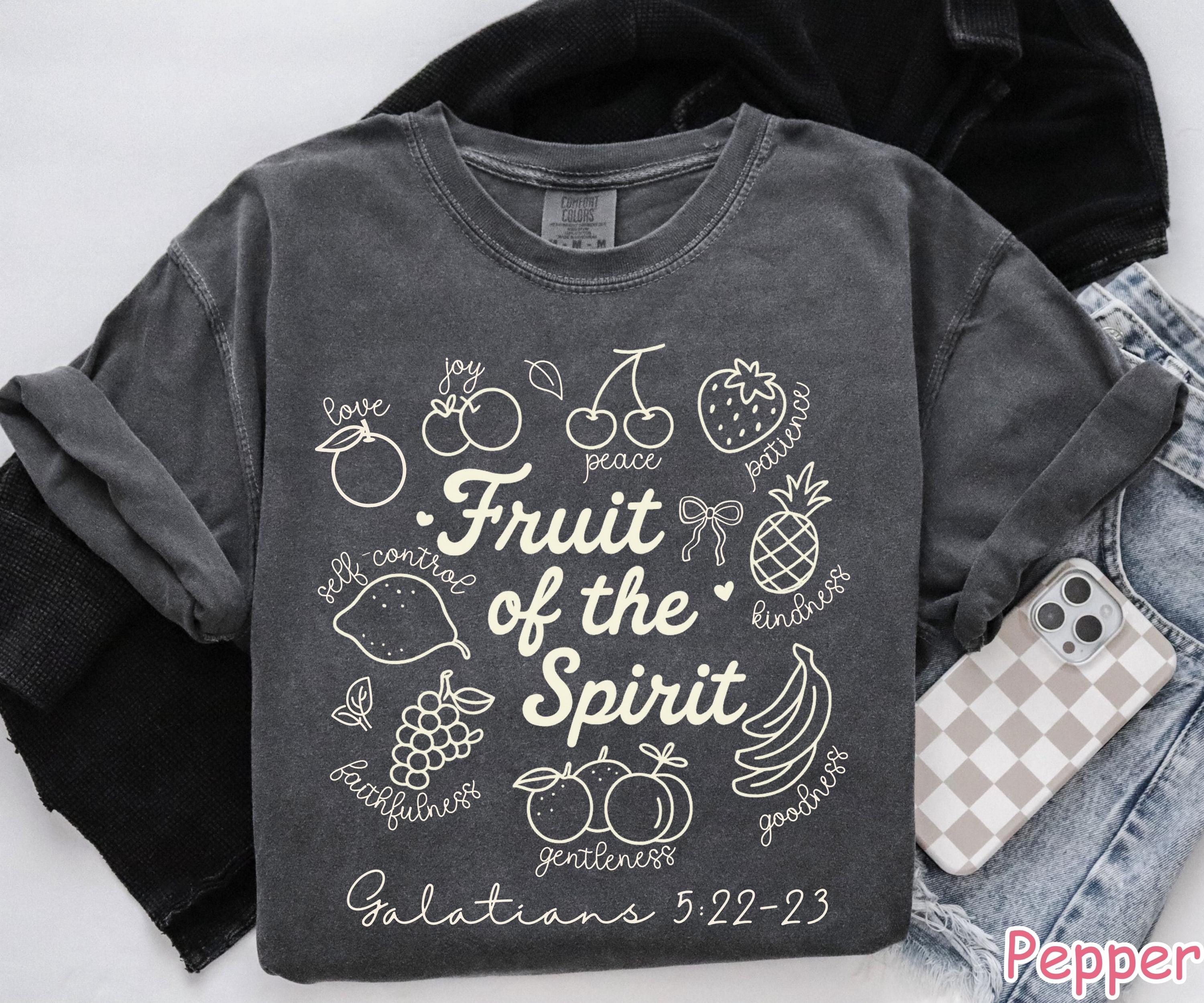 Comfort Colors® Boho Christian Shirt, Fruit of the Spirit Bible Verse Shirt, Religious Women Gift Christian Gifts Jesus Shirt Cute Faith Tee