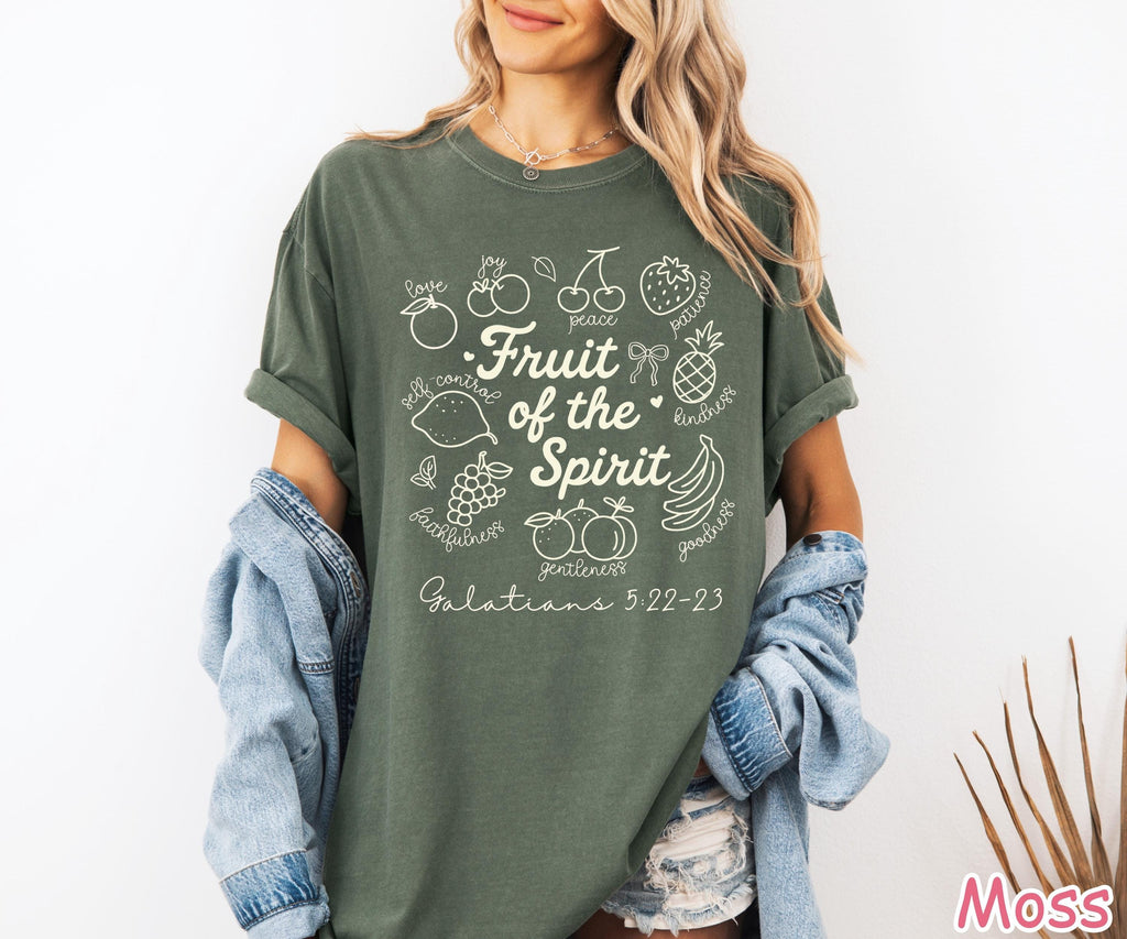 Comfort Colors® Boho Christian Shirt, Fruit of the Spirit Bible Verse Shirt, Religious Women Gift Christian Gifts Jesus Shirt Cute Faith Tee