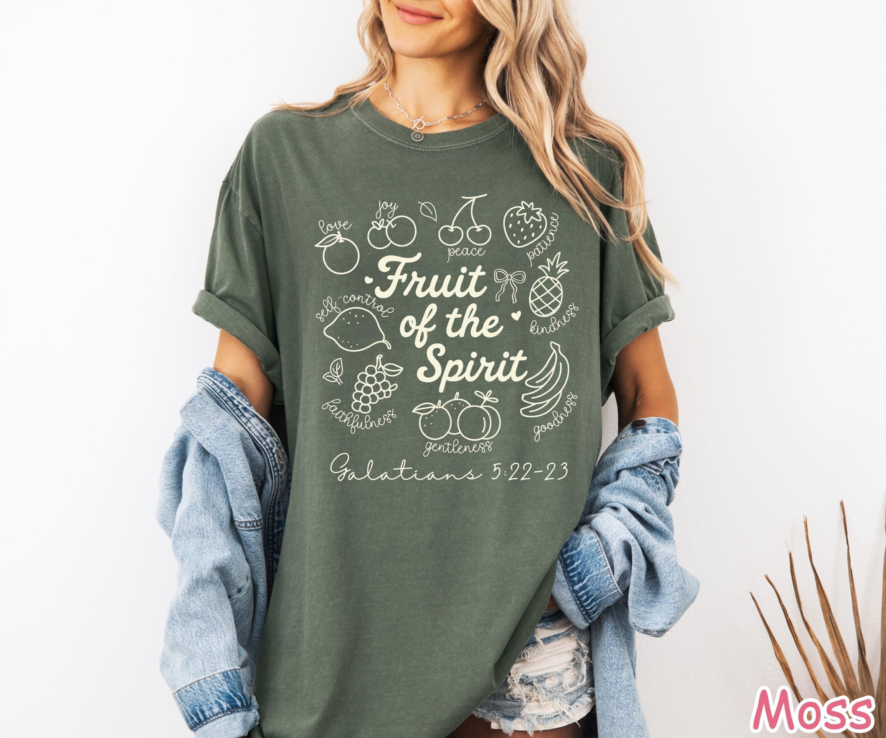 Comfort Colors® Boho Christian Shirt, Fruit of the Spirit Bible Verse Shirt, Religious Women Gift Christian Gifts Jesus Shirt Cute Faith Tee