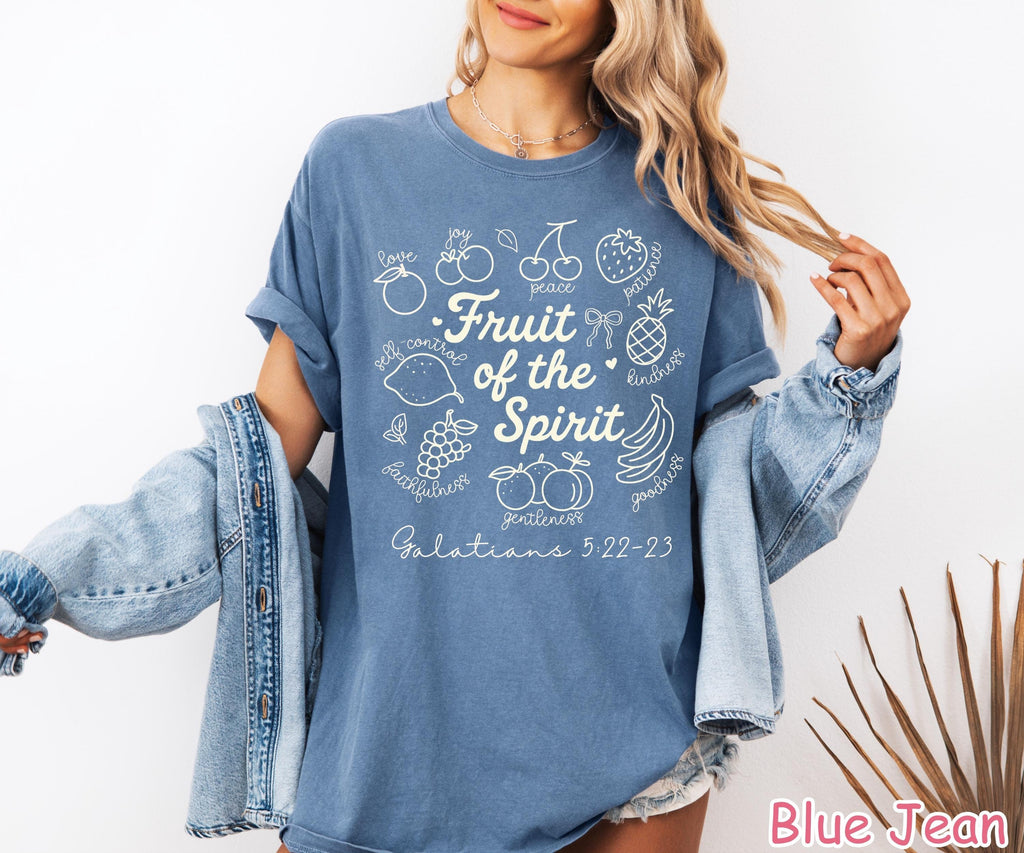 Comfort Colors® Boho Christian Shirt, Fruit of the Spirit Bible Verse Shirt, Religious Women Gift Christian Gifts Jesus Shirt Cute Faith Tee