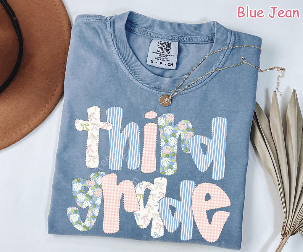 Comfort Colors® Third Grade Teacher Shirt, Back to School 3rd Grade T-shirt, Teacher Appreciation Gift, Coquette Bow Elementary School Shirt