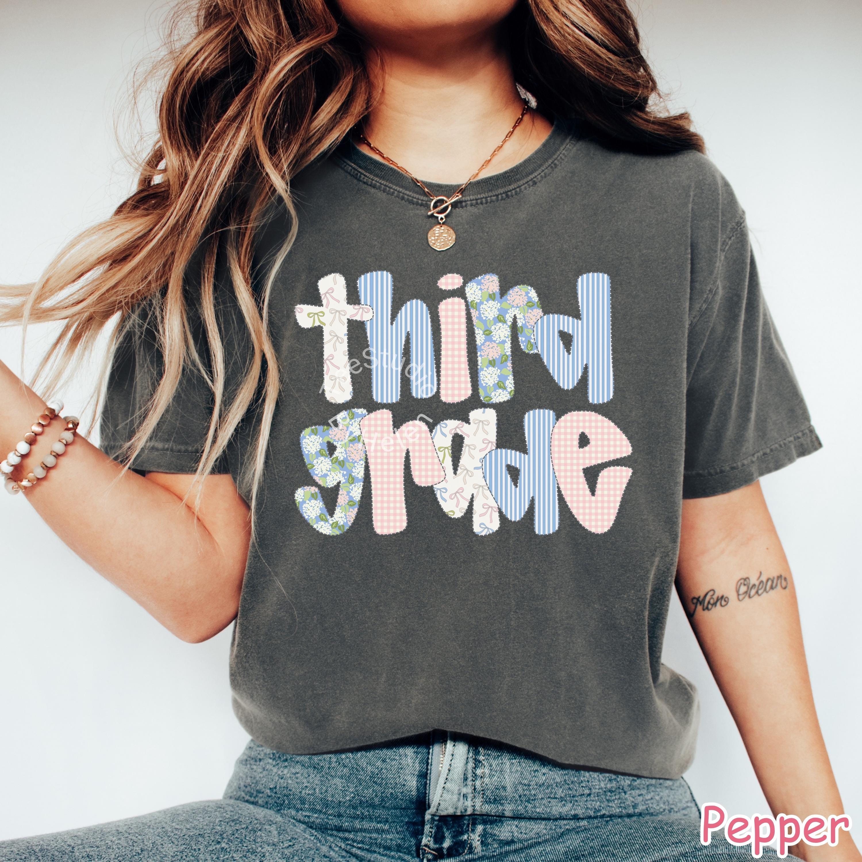 Comfort Colors® Third Grade Teacher Shirt, Back to School 3rd Grade T-shirt, Teacher Appreciation Gift, Coquette Bow Elementary School Shirt