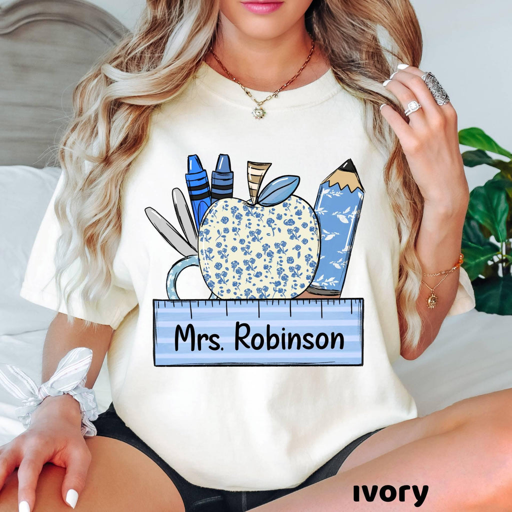 Personalized Comfort Colors Teacher Shirt, Back To School Gift