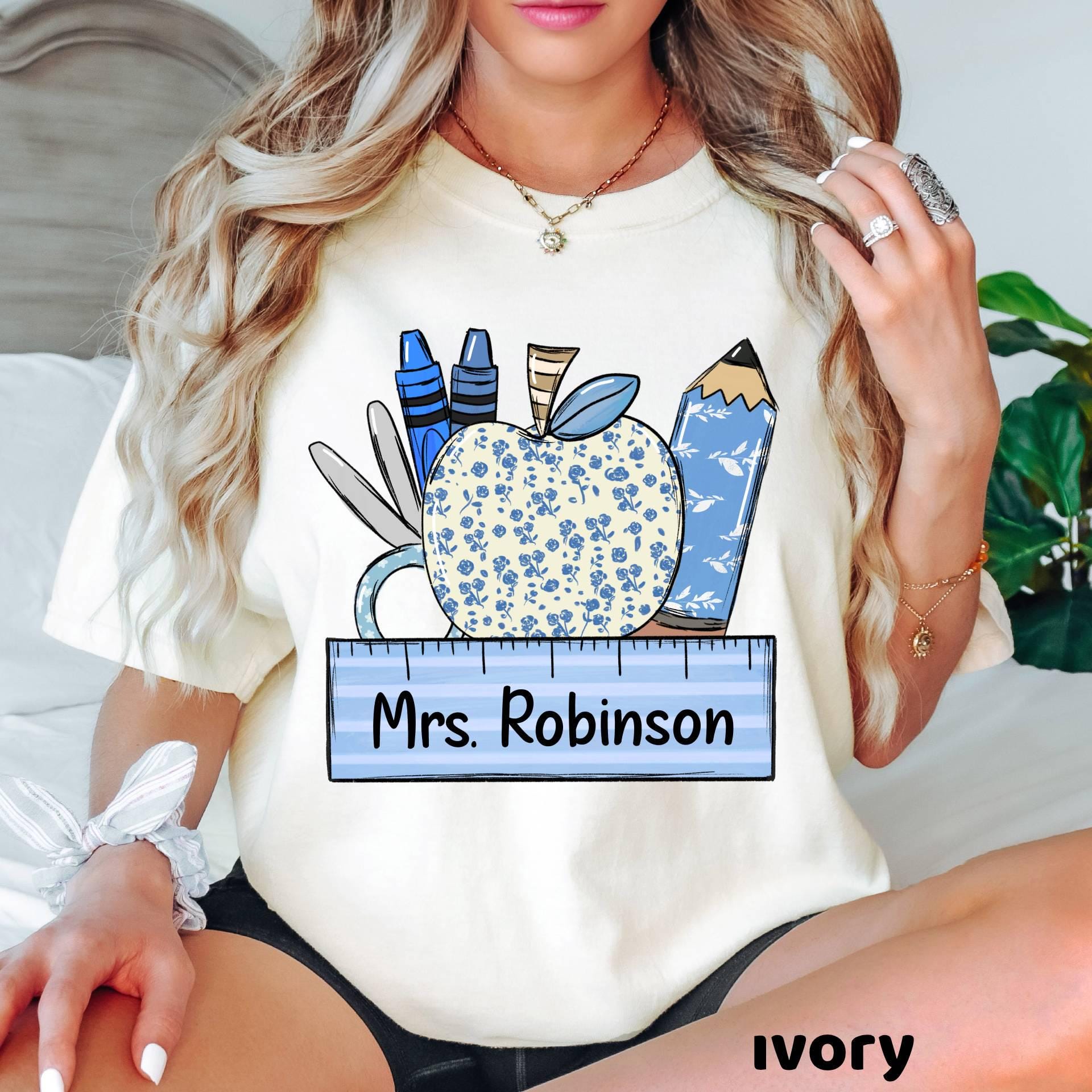 Personalized Comfort Colors Teacher Shirt, Back To School Gift