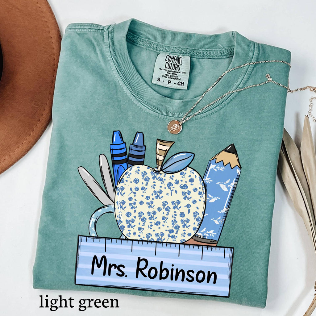 Personalized Comfort Colors Teacher Shirt, Back To School Gift