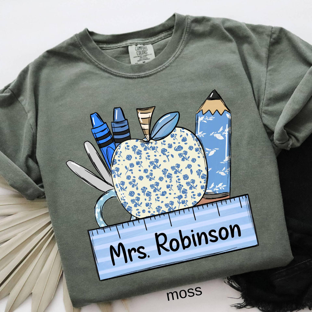 Personalized Comfort Colors Teacher Shirt, Back To School Gift