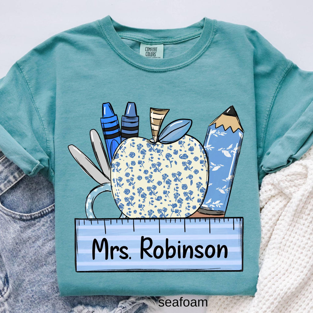 Personalized Comfort Colors Teacher Shirt, Back To School Gift