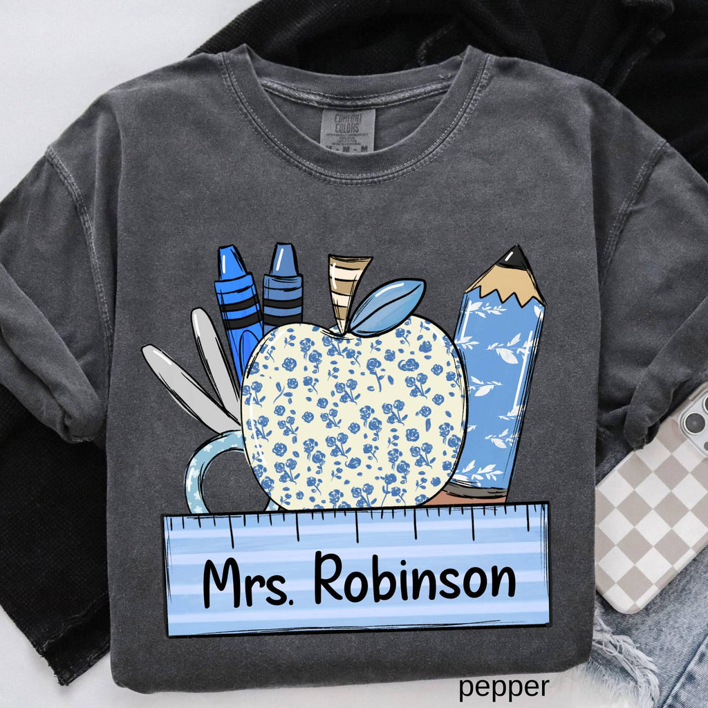 Personalized Comfort Colors Teacher Shirt, Back To School Gift