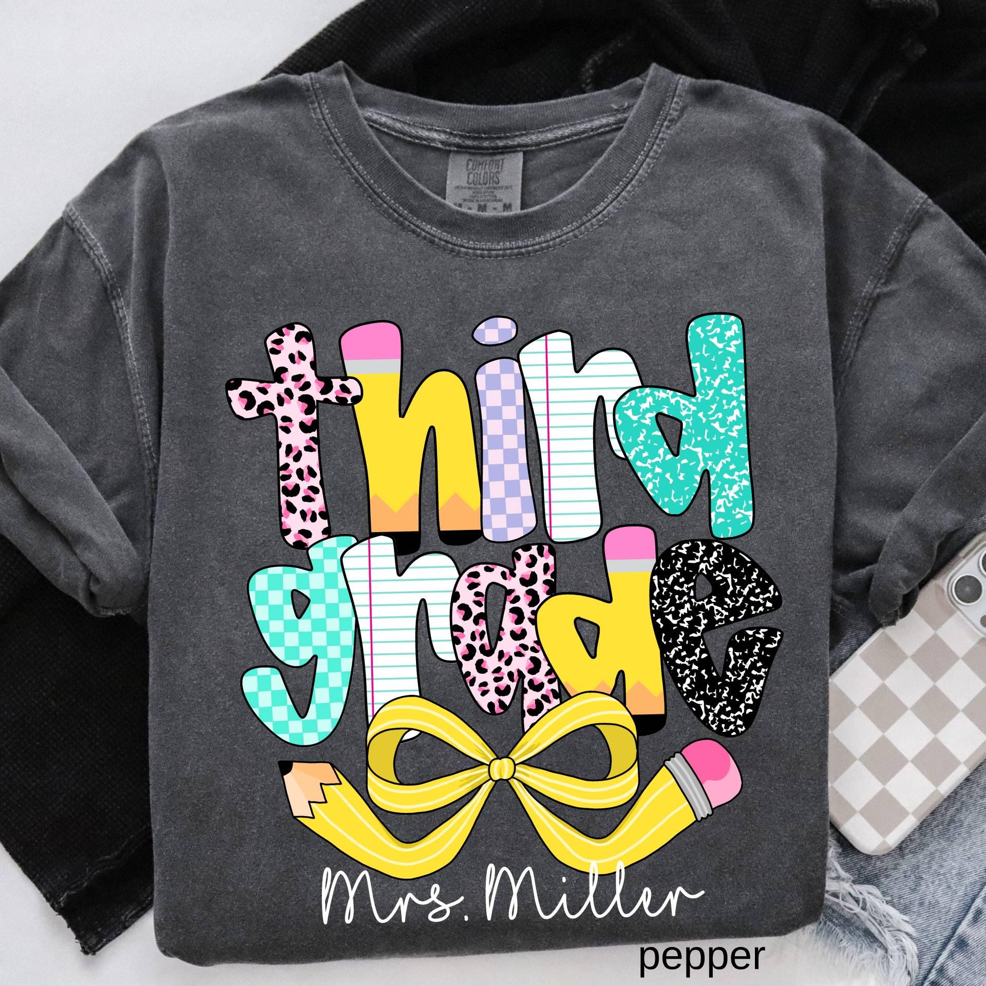 Personalized Third Grade Teacher Comfort Colors Shirt