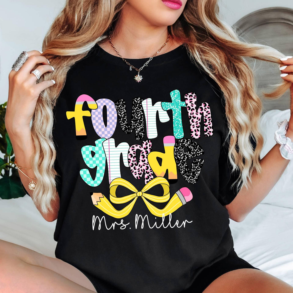 Comfort Colors© Personalized Fourth Grade Teacher Shirt, Custom 4th Grade Teacher Shirt,Fourth Grade Tee Back to School,First Day of School