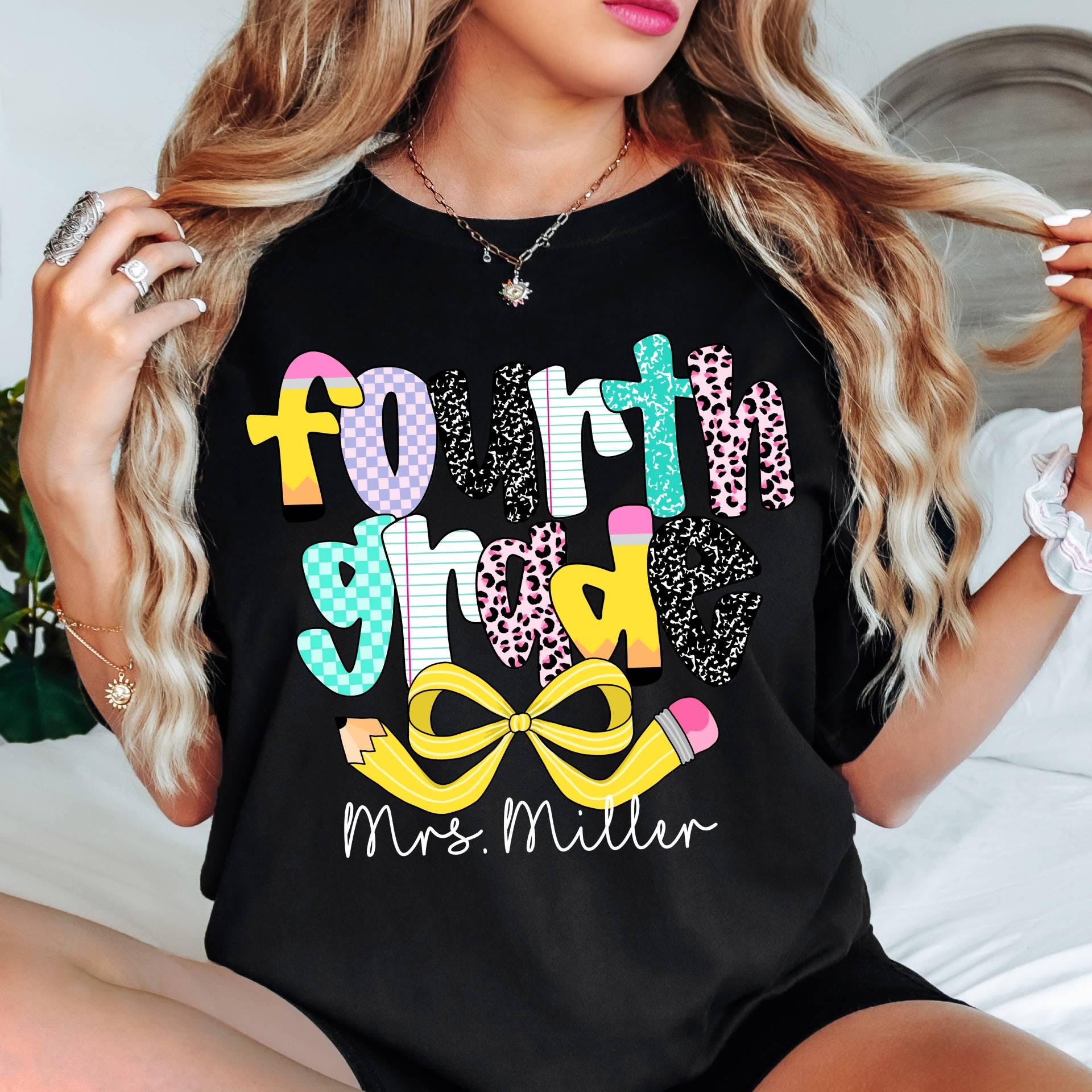 Comfort Colors© Personalized Fourth Grade Teacher Shirt, Custom 4th Grade Teacher Shirt,Fourth Grade Tee Back to School,First Day of School