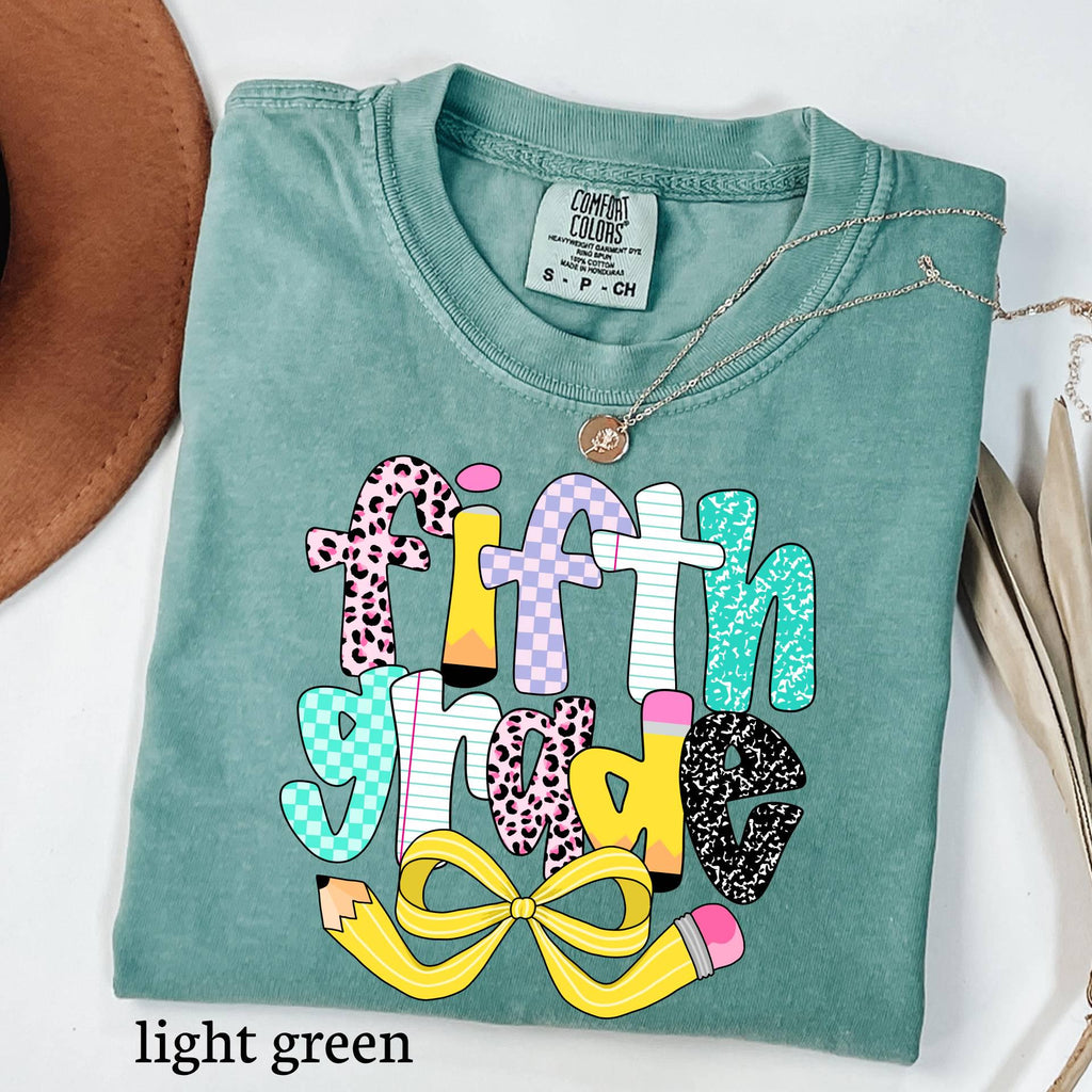 Comfort Colors Custom Fifth Grade Teacher Shirt, Back to School Tee
