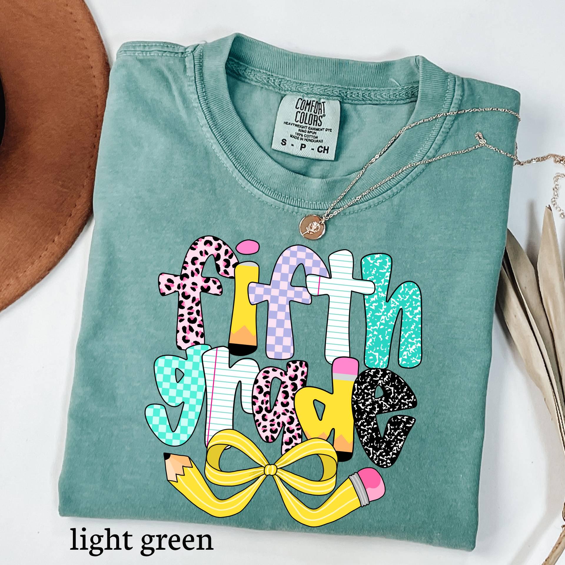 Comfort Colors Custom Fifth Grade Teacher Shirt, Back to School Tee