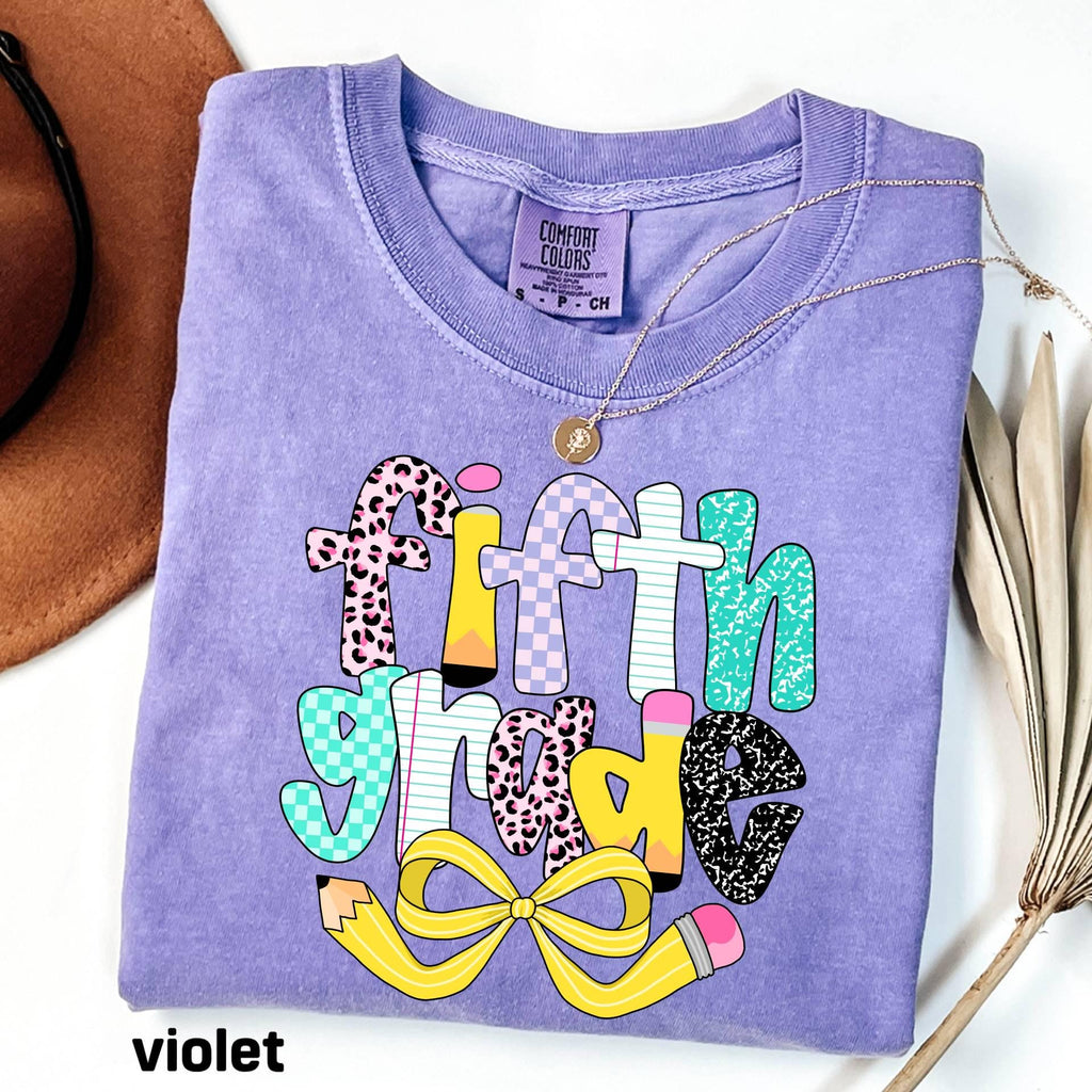 Comfort Colors Custom Fifth Grade Teacher Shirt, Back to School Tee