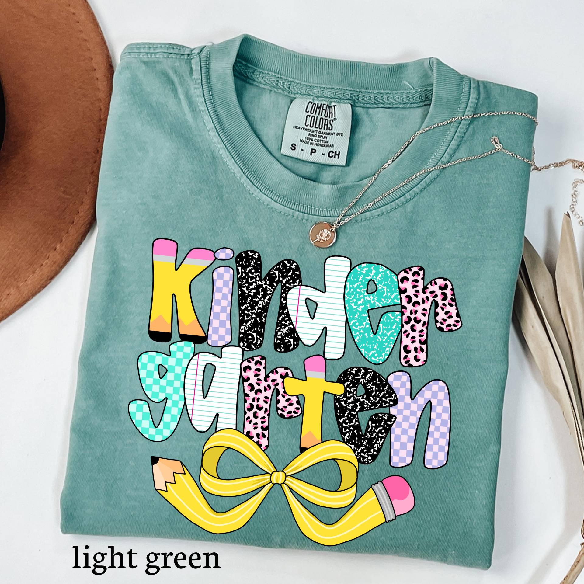 Personalized Kindergarten Teacher Shirt, Comfort Colors Back to School Tee