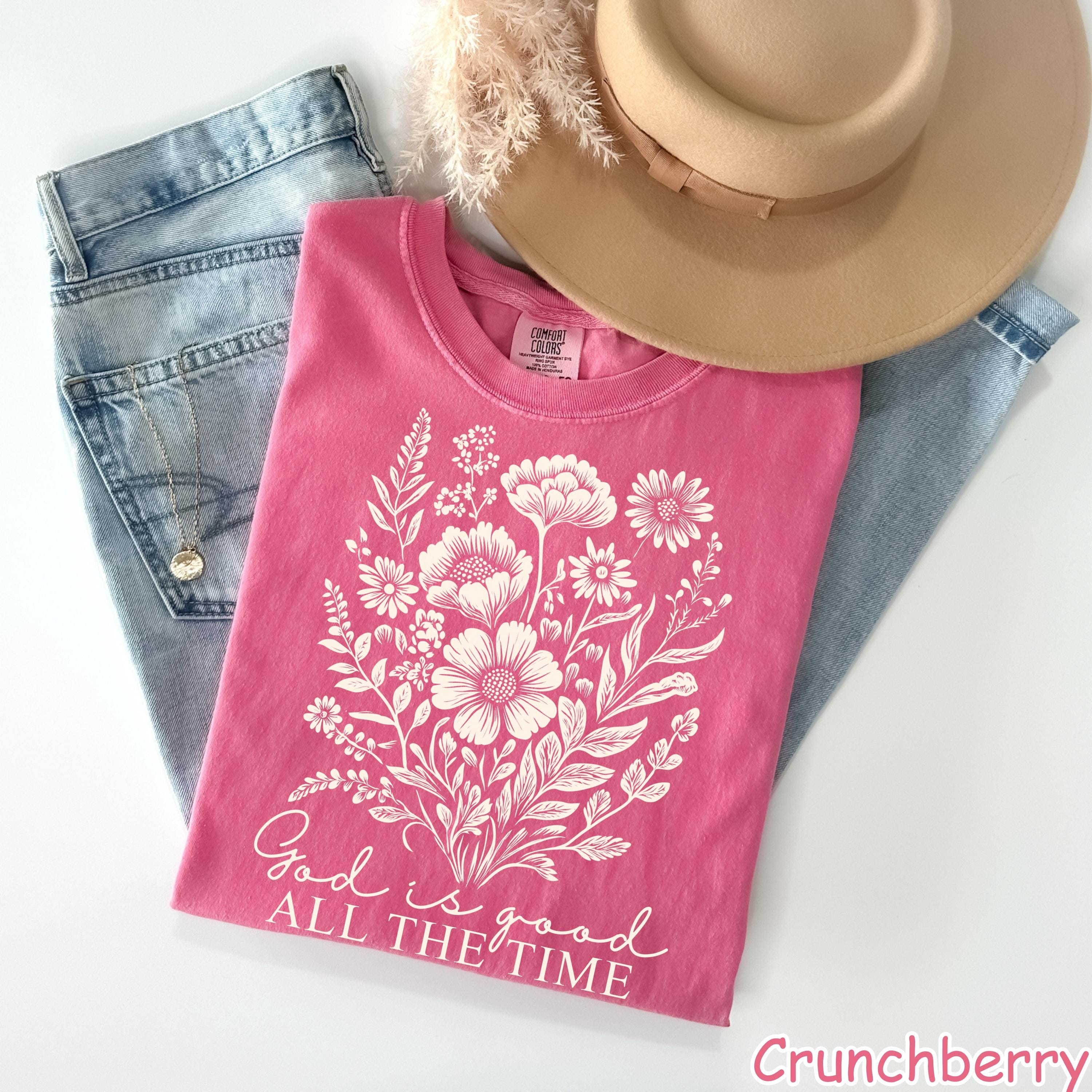 Comfort Colors® God Is Good Shirt Boho Floral Christian Shirt Bible Verse Tee Faith Shirt Religious Women Gift Vintage Floral Christian Gift