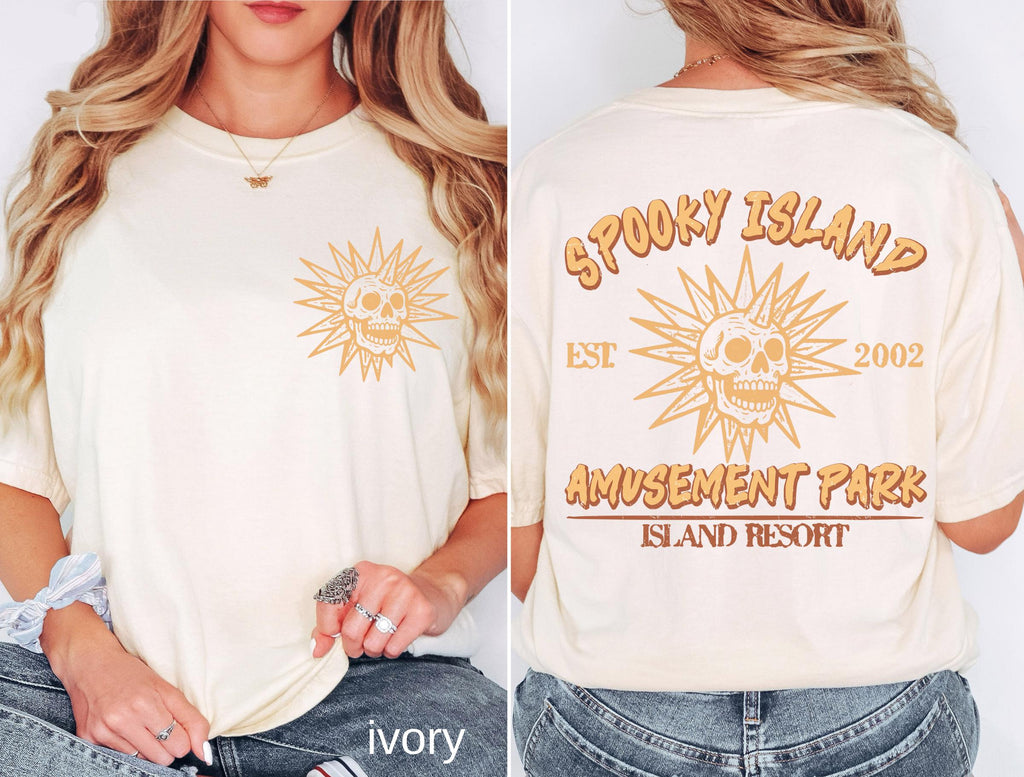 Comfort Colors© Spooky Island Shirt, Retro Summer Disco Skull Shirt, Nostalgia dark humor tee