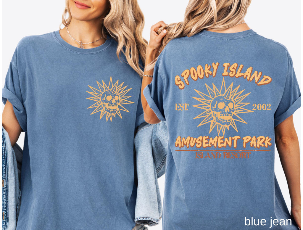 Comfort Colors© Spooky Island Shirt, Retro Summer Disco Skull Shirt, Nostalgia dark humor tee