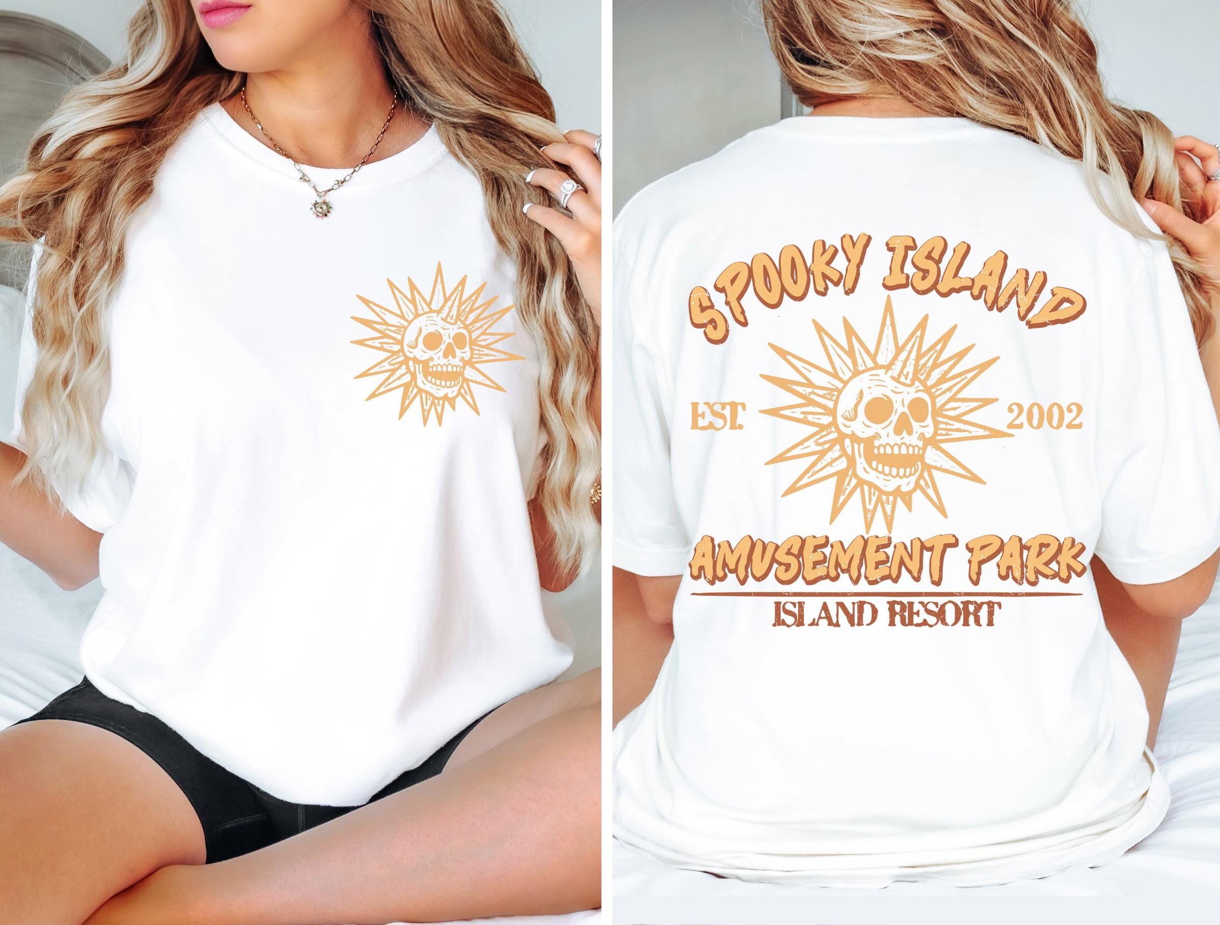 Comfort Colors© Spooky Island Shirt, Retro Summer Disco Skull Shirt, Nostalgia dark humor tee