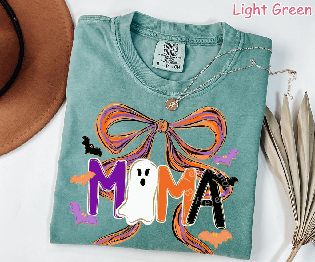 Comfort Colors® Halloween Mama Shirt, Coquette Halloween Mom Shirt, Spooky Mama Shirt, Cute Ghost Mama Shirt, Fall Mama Shirt, Gift for Mom
