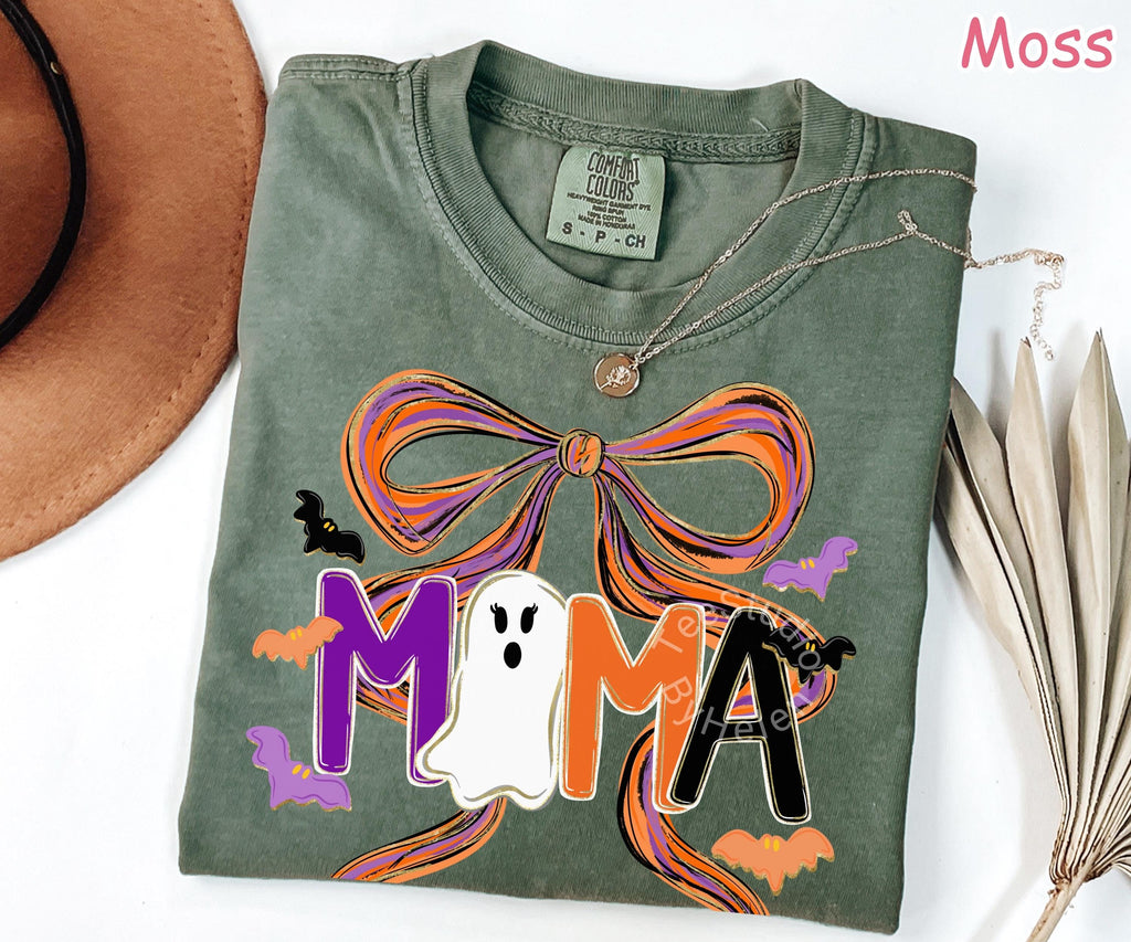 Comfort Colors® Halloween Mama Shirt, Coquette Halloween Mom Shirt, Spooky Mama Shirt, Cute Ghost Mama Shirt, Fall Mama Shirt, Gift for Mom