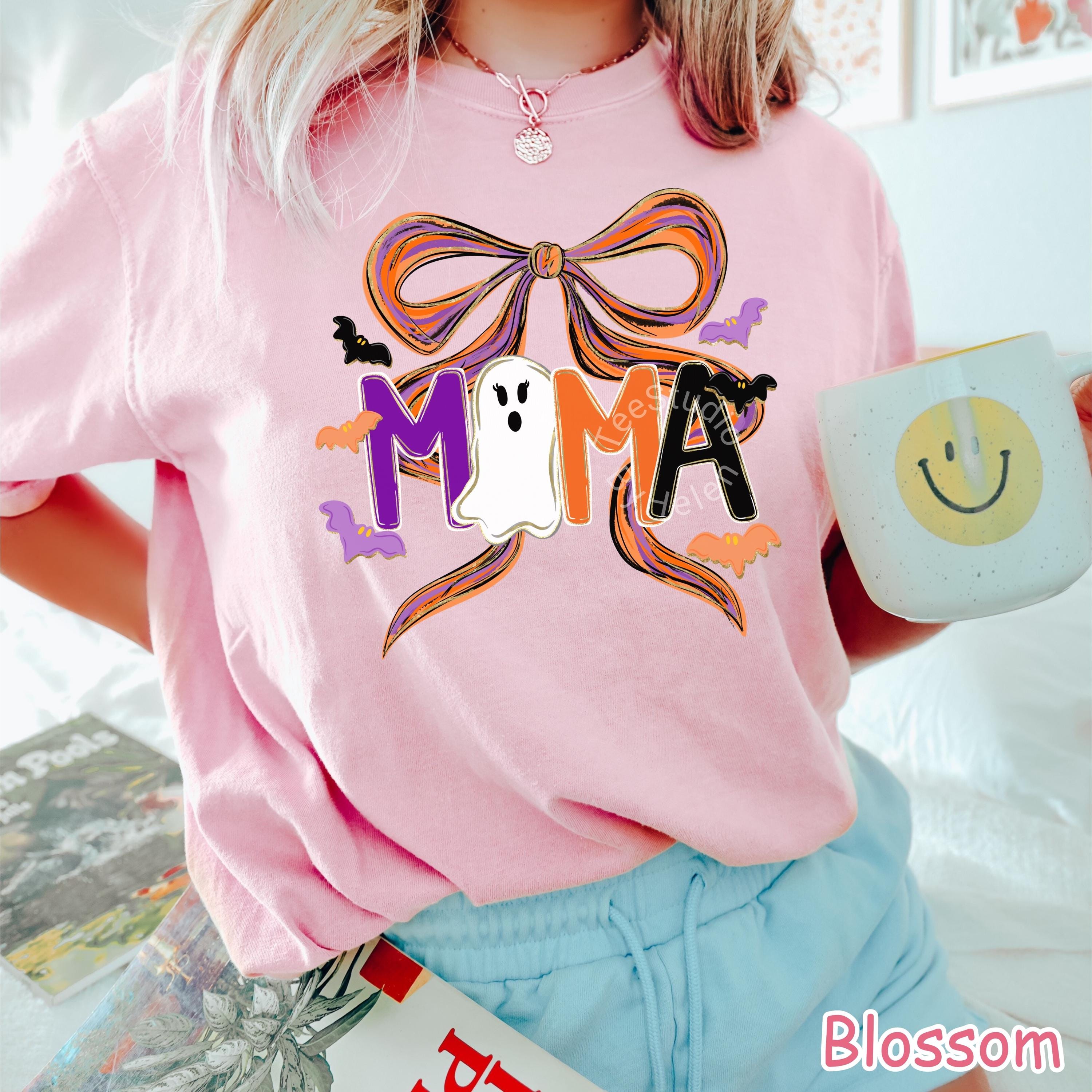 Comfort Colors® Halloween Mama Shirt, Coquette Halloween Mom Shirt, Spooky Mama Shirt, Cute Ghost Mama Shirt, Fall Mama Shirt, Gift for Mom