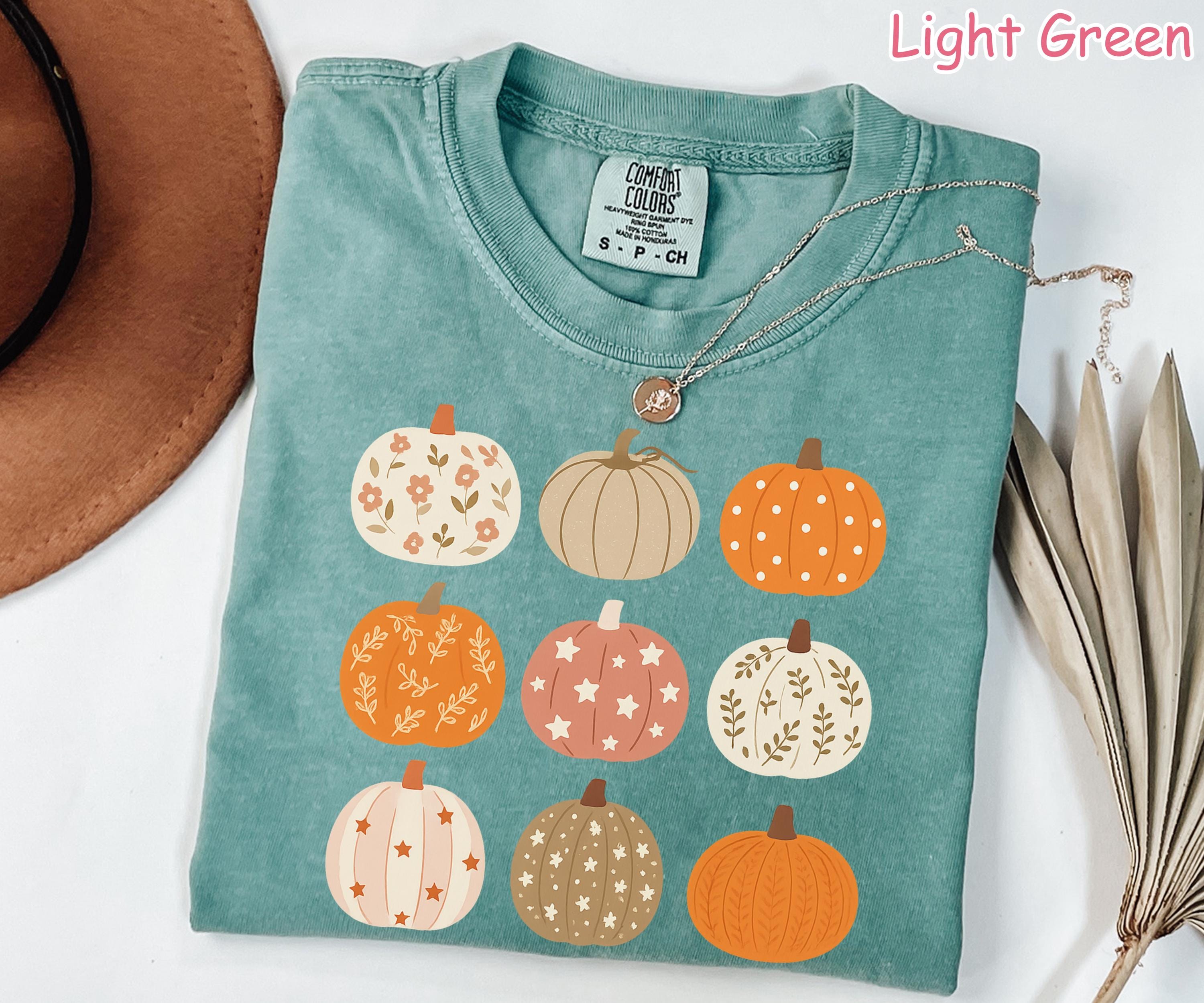 Comfort Colors® Boho Pumpkin Shirt, Fall Pumpkin T-Shirt, Autumn Pumpkins Shirt, Cute Pumpkin Season Shirt, Pumpkin Patch Shirt for Women