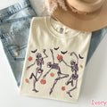 Comfort Colors® Dancing Skeleton Shirt, Retro Halloween Shirt, Pumpkin Shirt, Fall Shirt, Funny Halloween Women's Tee, Spooky Season T-Shirt