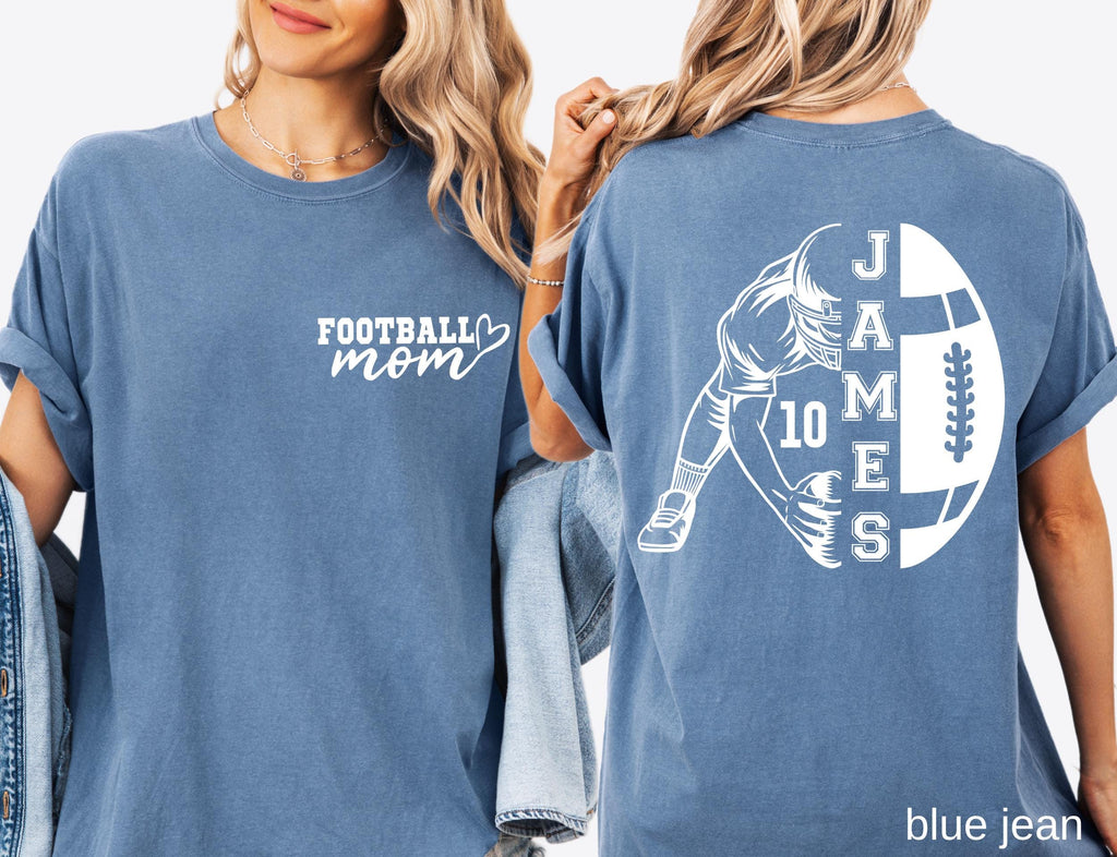 Comfort Colors© Custom Football Cheer Mom Shirt Family Gameday Mom of Both Shirt Football Cheer Gift for Mom Cheer and Football High School