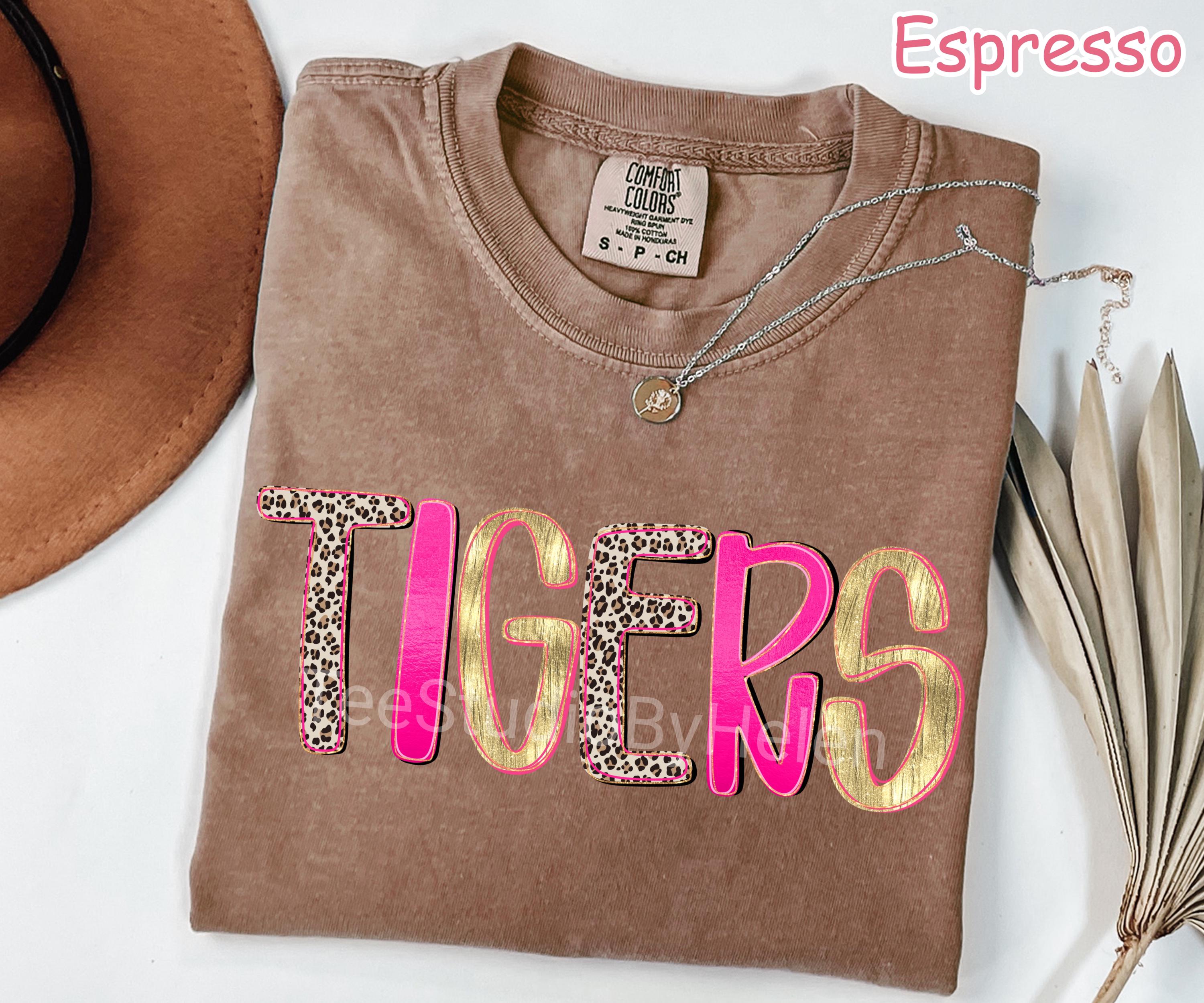 Comfort Colors® Retro Tigers Shirt, Football Game Day Shirt, School Mascot Shirt, School Spirit Shirt Tailgate Football Mom Shirt Sports Tee