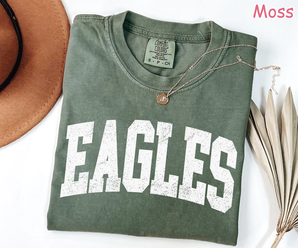 Comfort Colors® Retro Eagles Shirt, Game Day Eagles Tee, School Mascot Shirt, College Spirit Eagle Mascot Shirt, Tailgate Football Mom Shirt