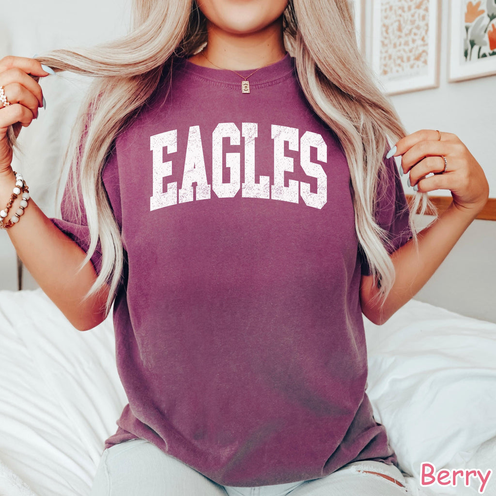 Comfort Colors® Retro Eagles Shirt, Game Day Eagles Tee, School Mascot Shirt, College Spirit Eagle Mascot Shirt, Tailgate Football Mom Shirt
