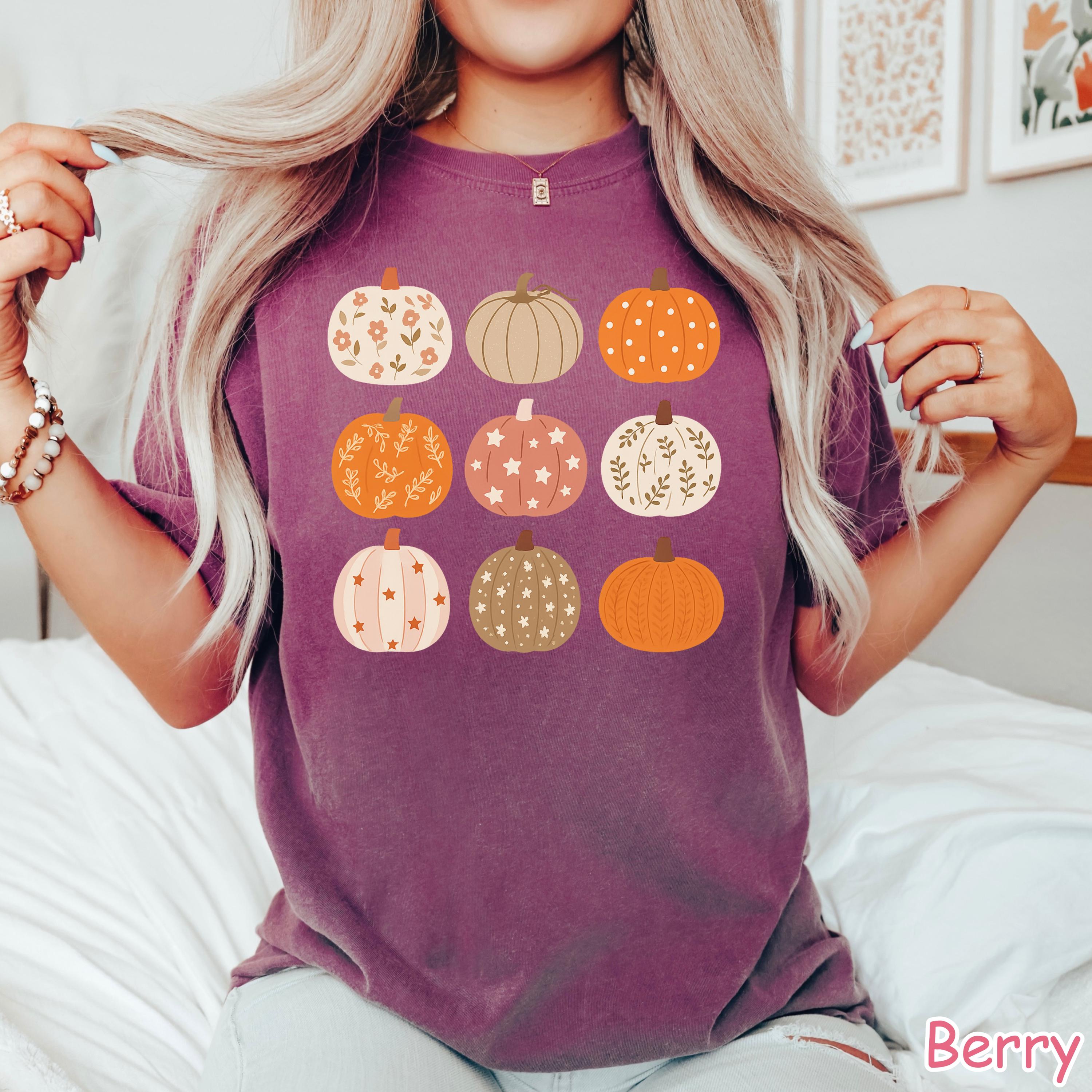 Comfort Colors® Boho Pumpkin Shirt, Fall Pumpkin T-Shirt, Autumn Pumpkins Shirt, Cute Pumpkin Season Shirt, Pumpkin Patch Shirt for Women