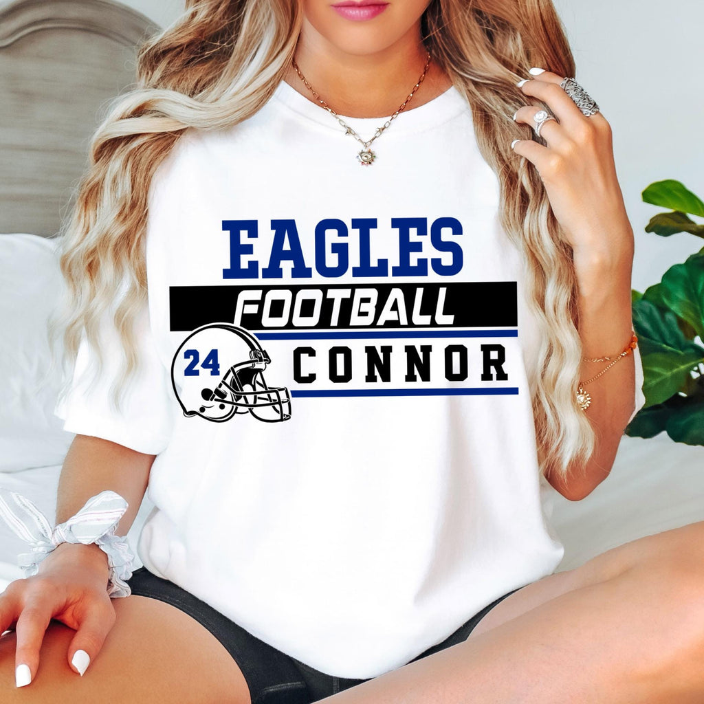 Custom Football Team Name & Number Comfort Colors Tee